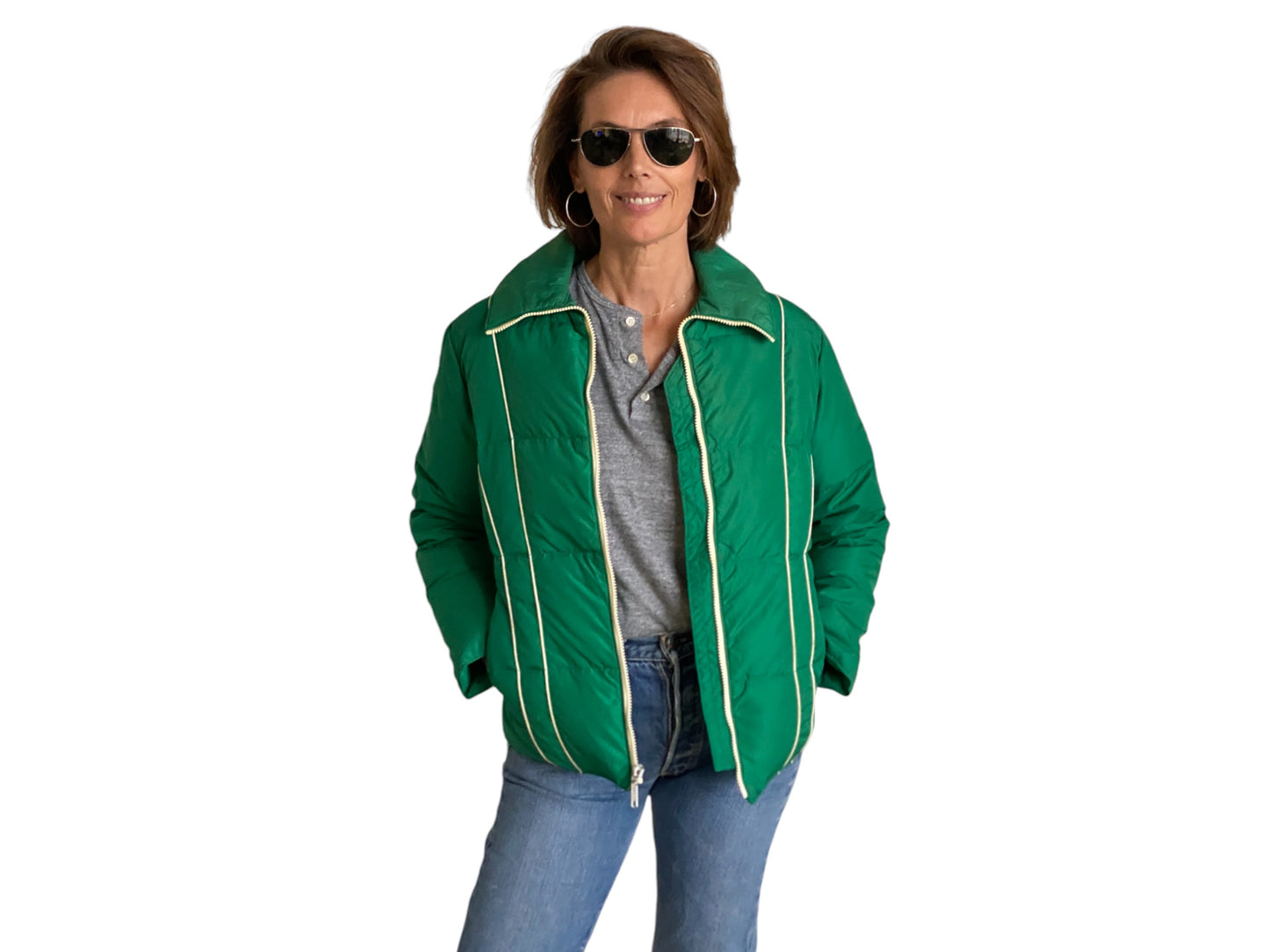Women size Med. Vintage Down filled ski jacket
