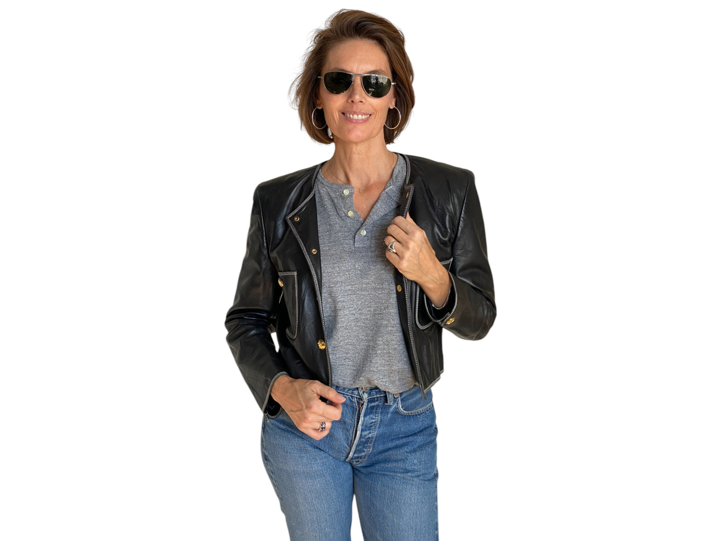 Size 38US vintage Escada Leather jacket