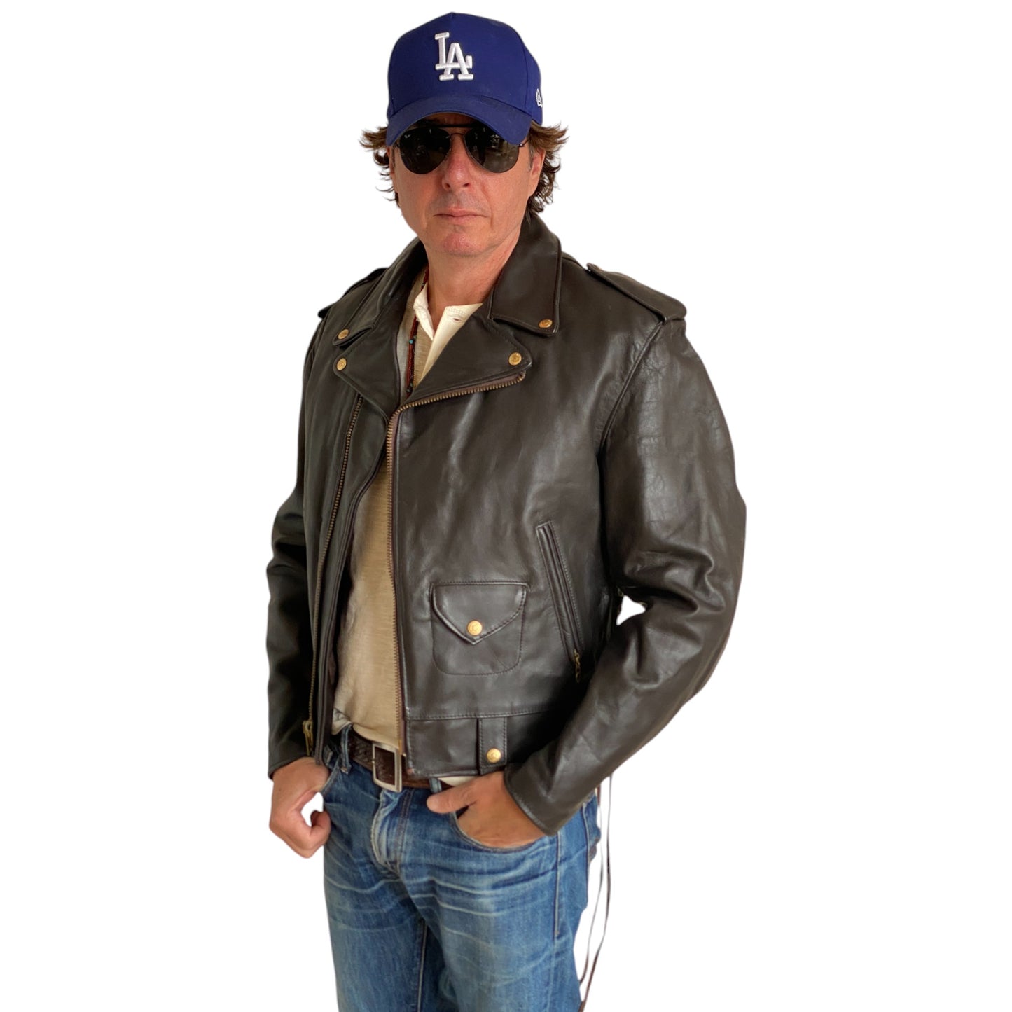 Size 40 USA (50 EU) Vintage New Schott Perfecto leather jacket. Made in USA - USA Vintage Bcn