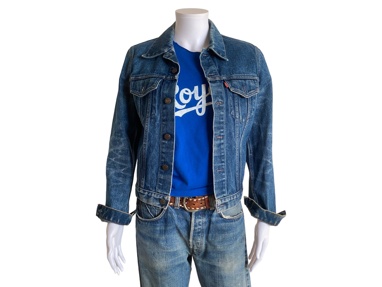 Size 34US / 44EU . Vintage 80s Levis 2 pockets jacket Made in France - USA Vintage Bcn
