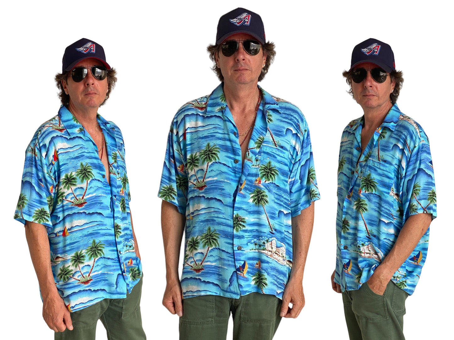 Size XL. Vintage 80s Hawaiian shirt