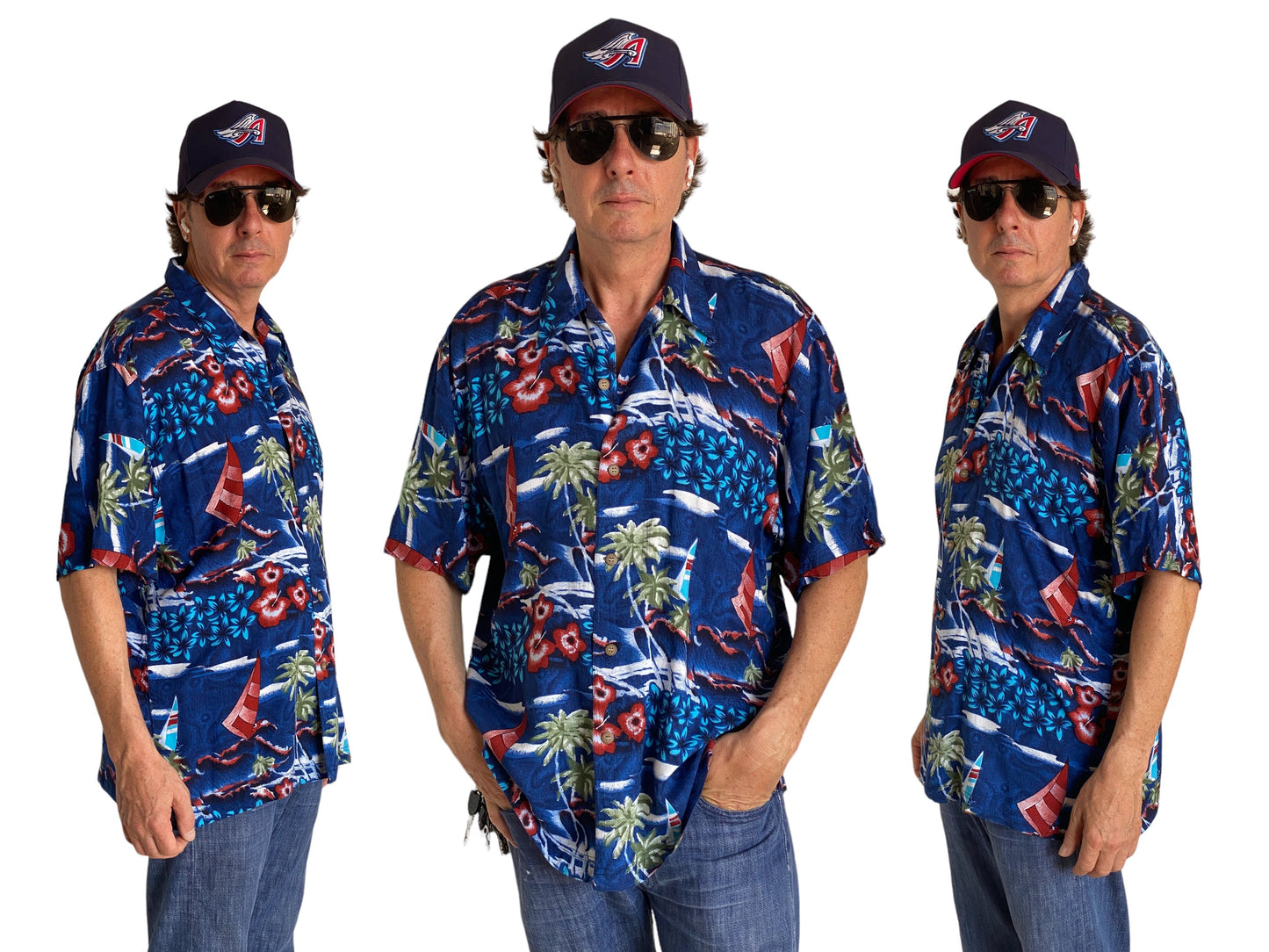 Size XL. Vintage 90s Rayon Hawaiian shirt