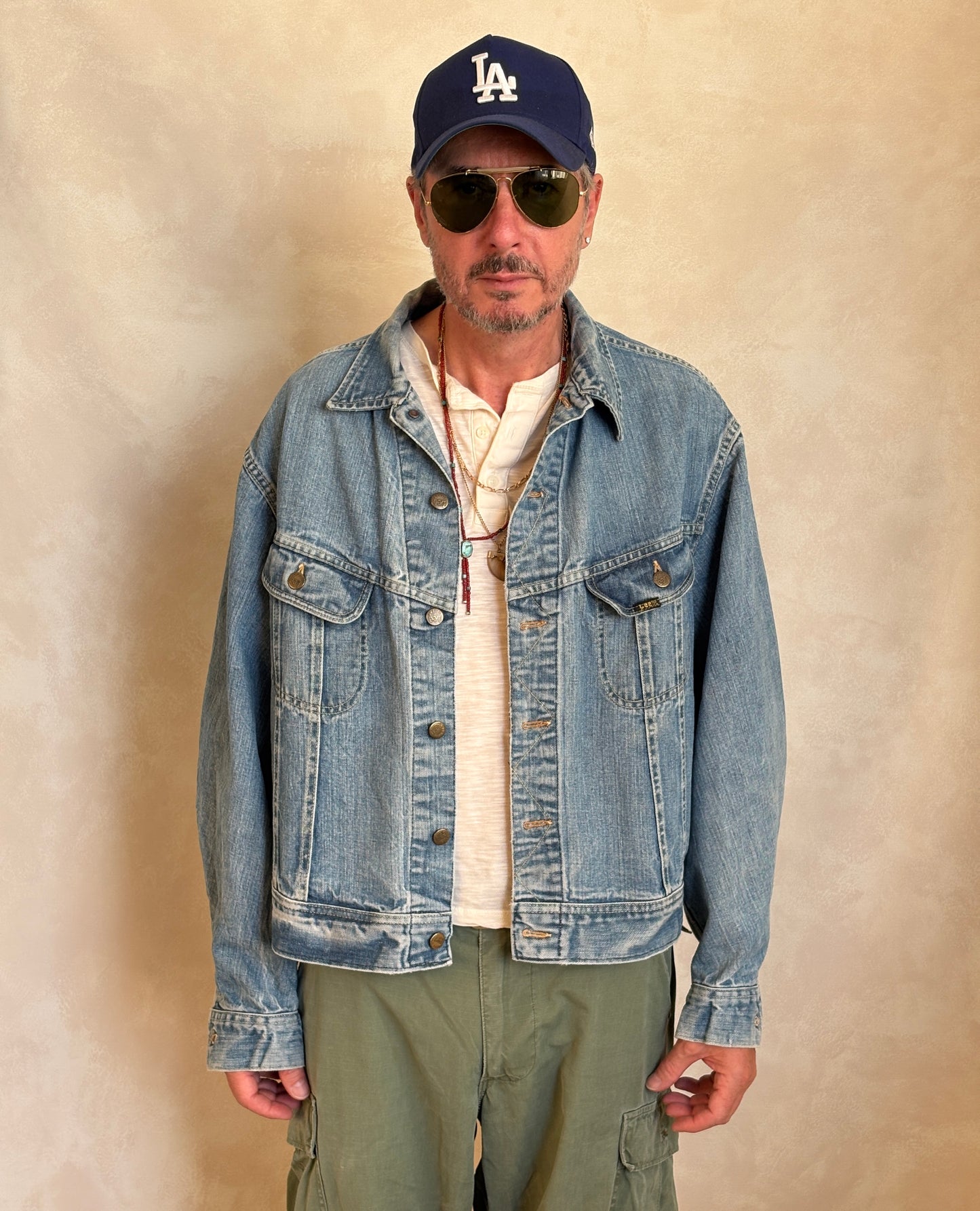 Size 50US XXL. Vintage 70s Lee Union Made Denim Shirt – 2 Pockets – Made in USA