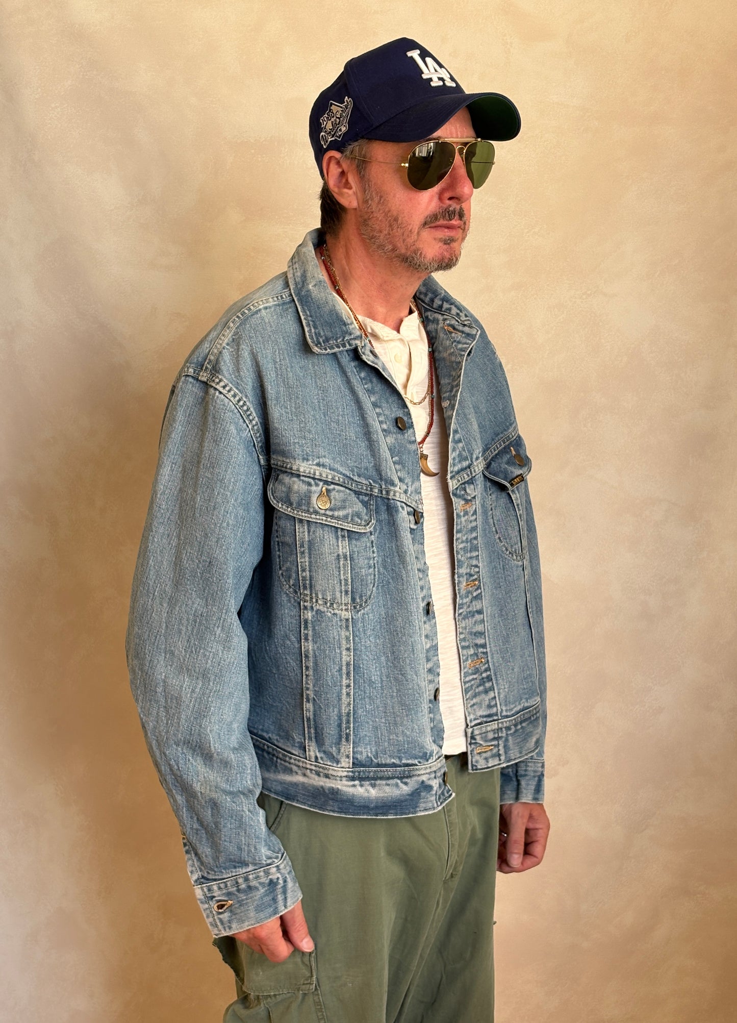 Size 50US XXL. Vintage 70s Lee Union Made Denim Shirt – 2 Pockets – Made in USA