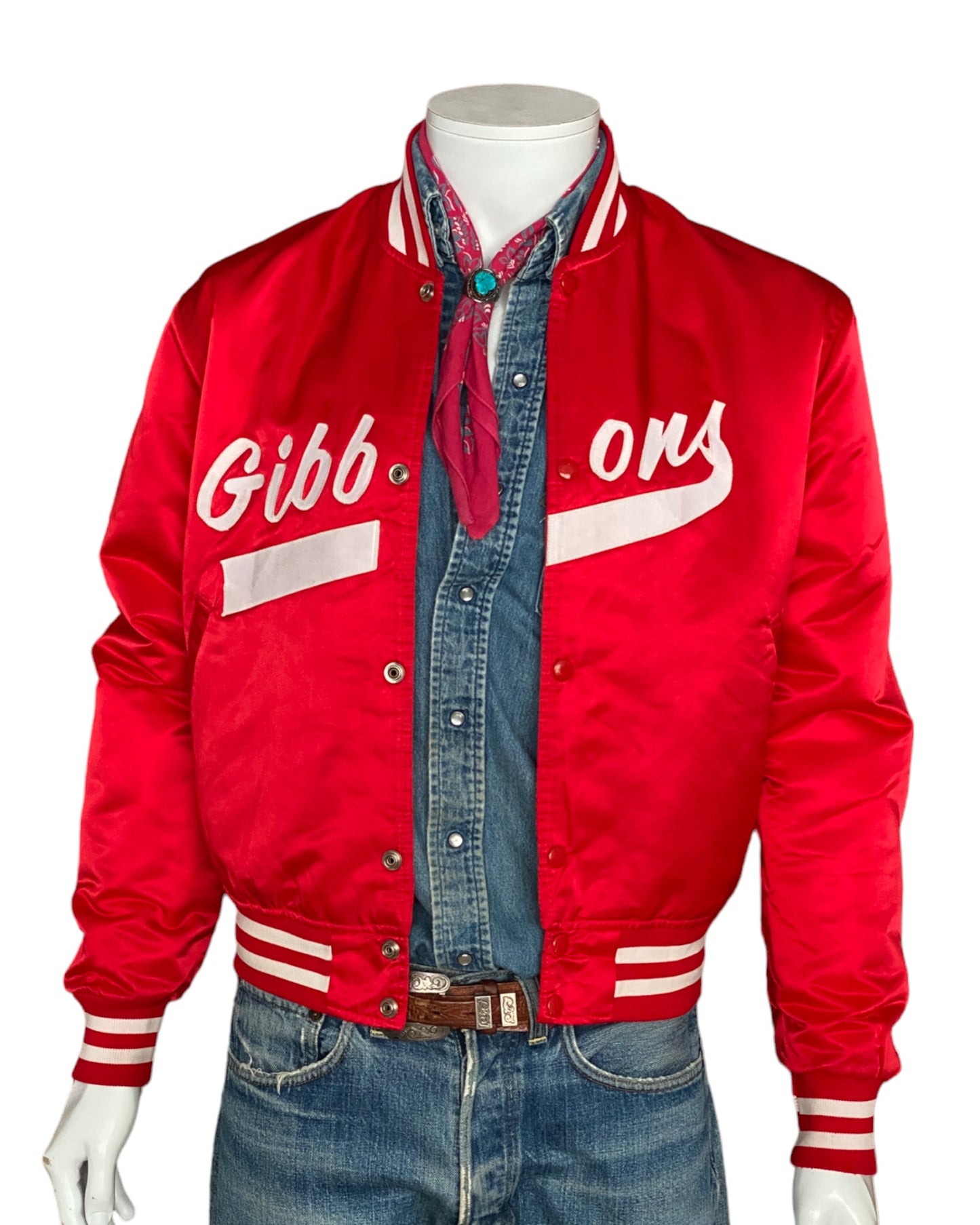 Medium Size Rare Vintage 80s Gibbons Starter Jacket, Made in USA - Classic Collectible