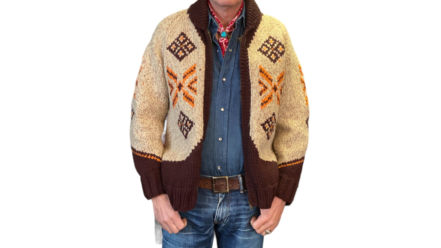 Vintage Hand Knit 100% Wool Cowichan hand made in Canada