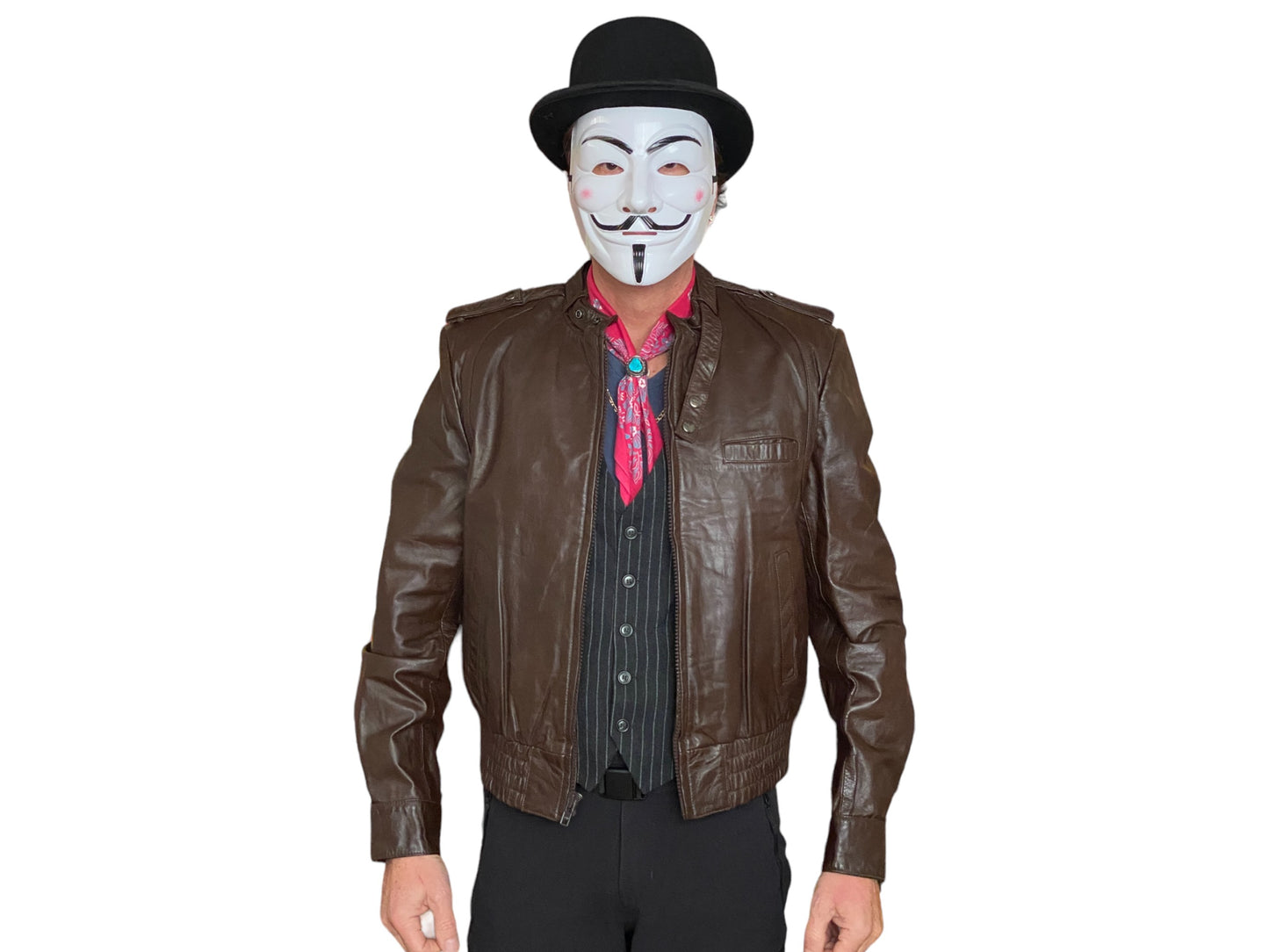 Vintage 70s leather jacket, size 42US (52 EU) - Retro style with quality craftsmanship.