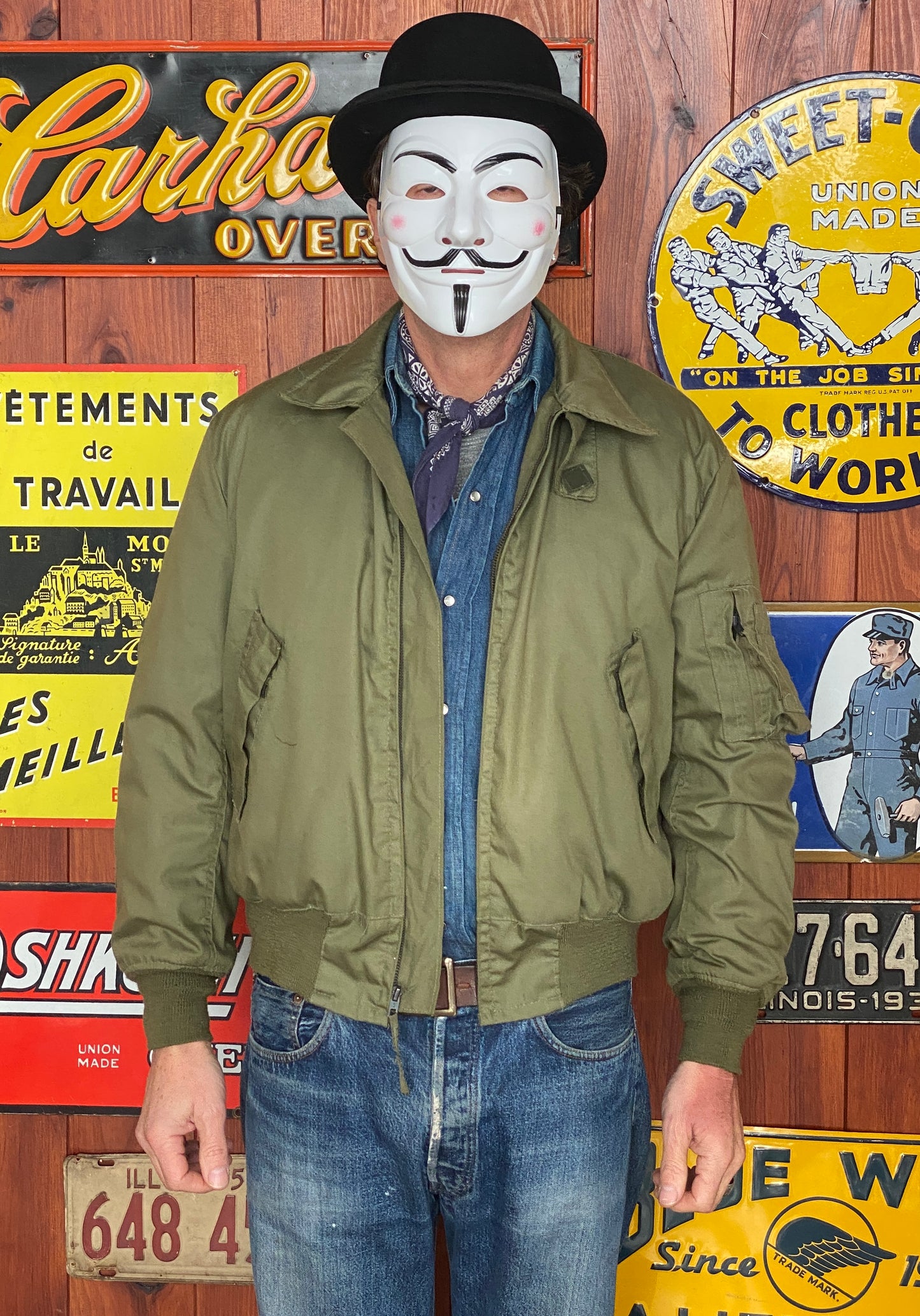Size Large Regular Authentic Vintage 1989 US Military Bomber | Made in USA