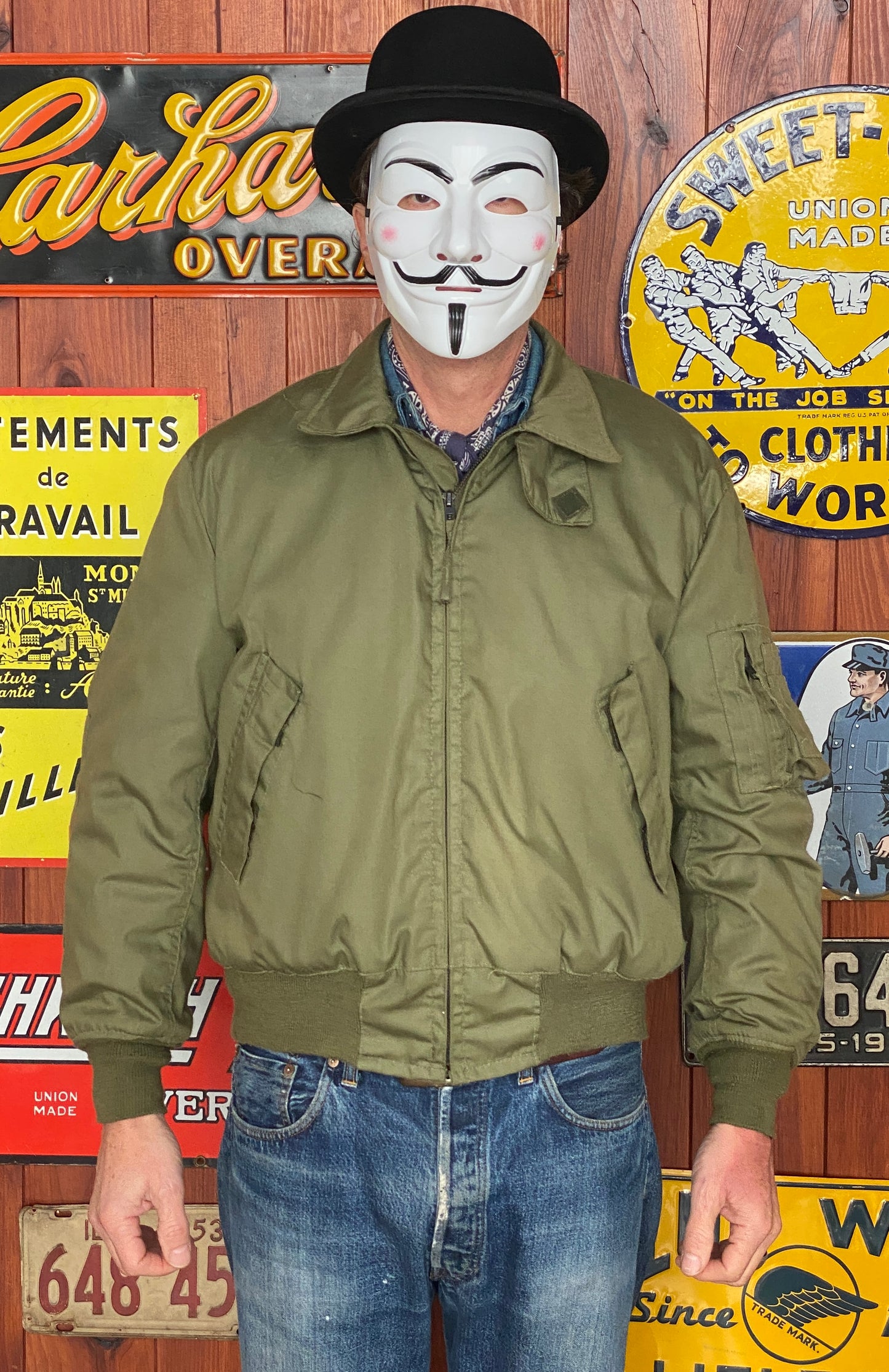 Size Large Regular Authentic Vintage 1989 US Military Bomber | Made in USA