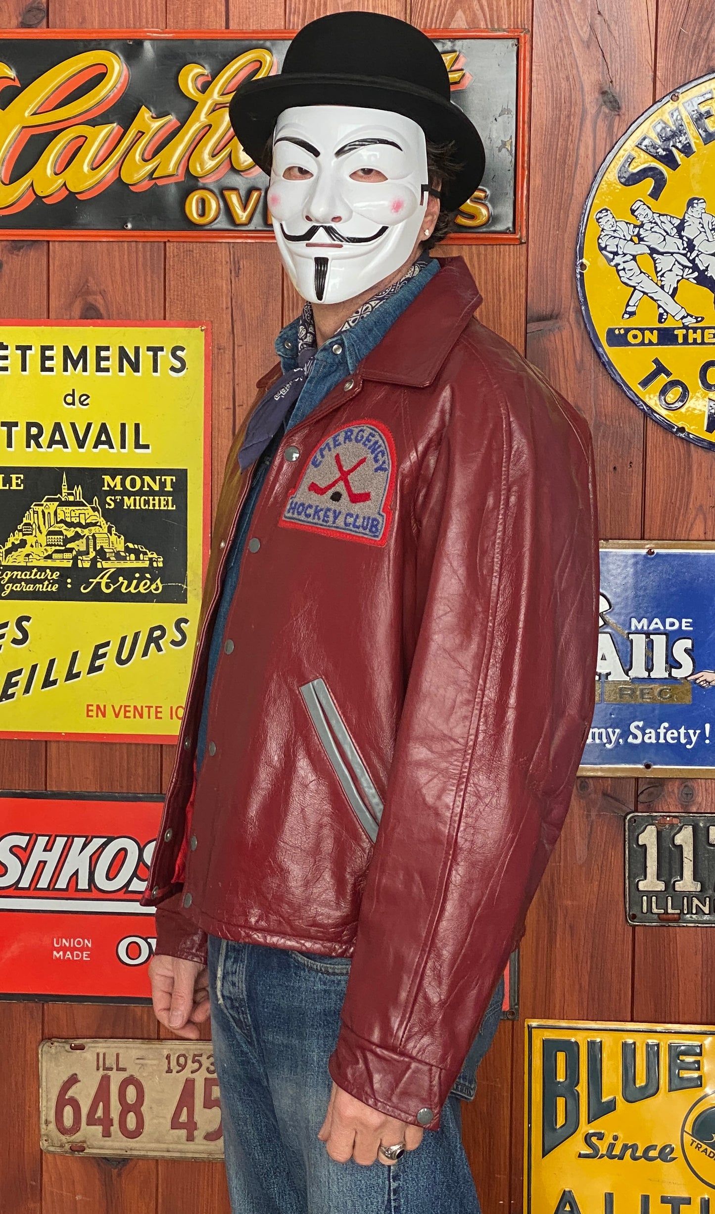 Vintage Canadian Leather Hockey Jacket