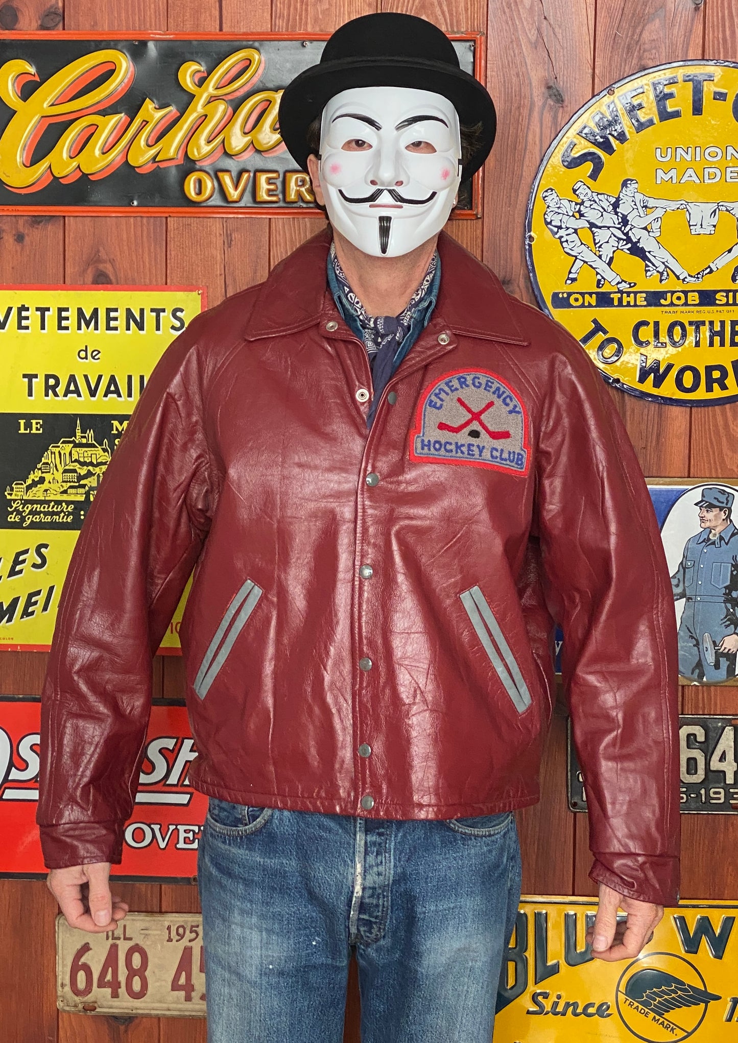 Vintage Canadian Leather Hockey Jacket