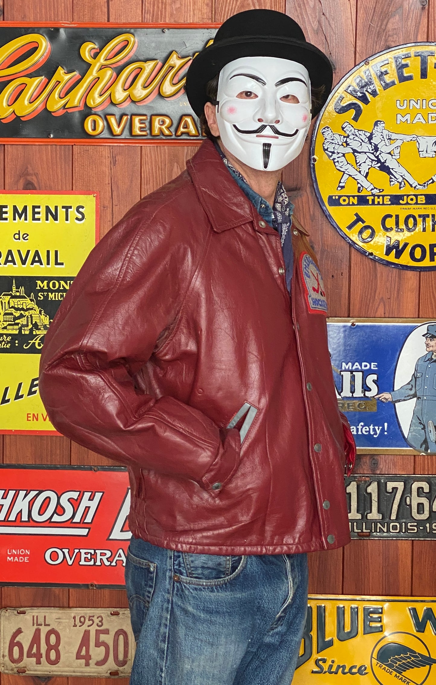Vintage Canadian Leather Hockey Jacket