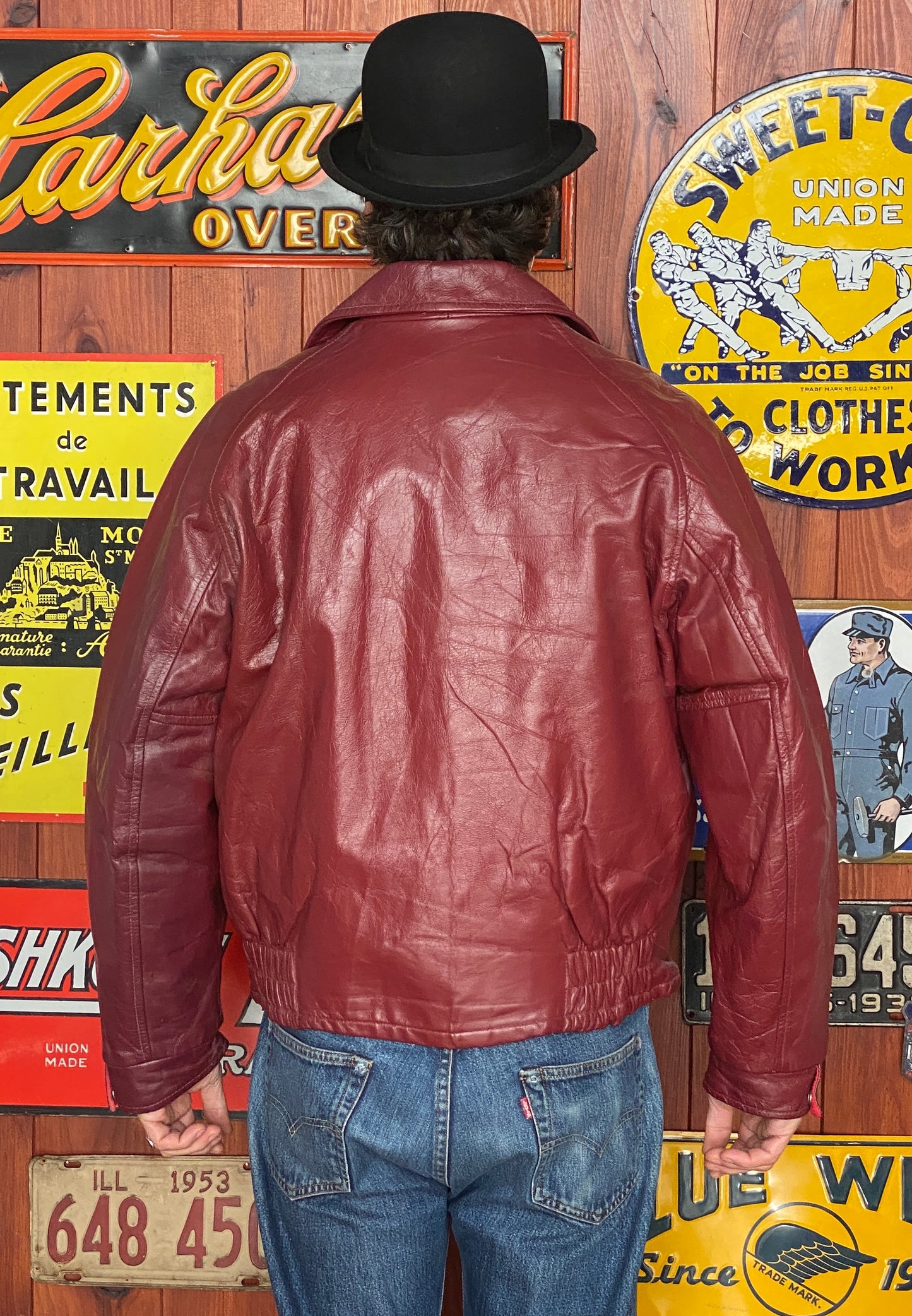 Vintage Canadian Leather Hockey Jacket