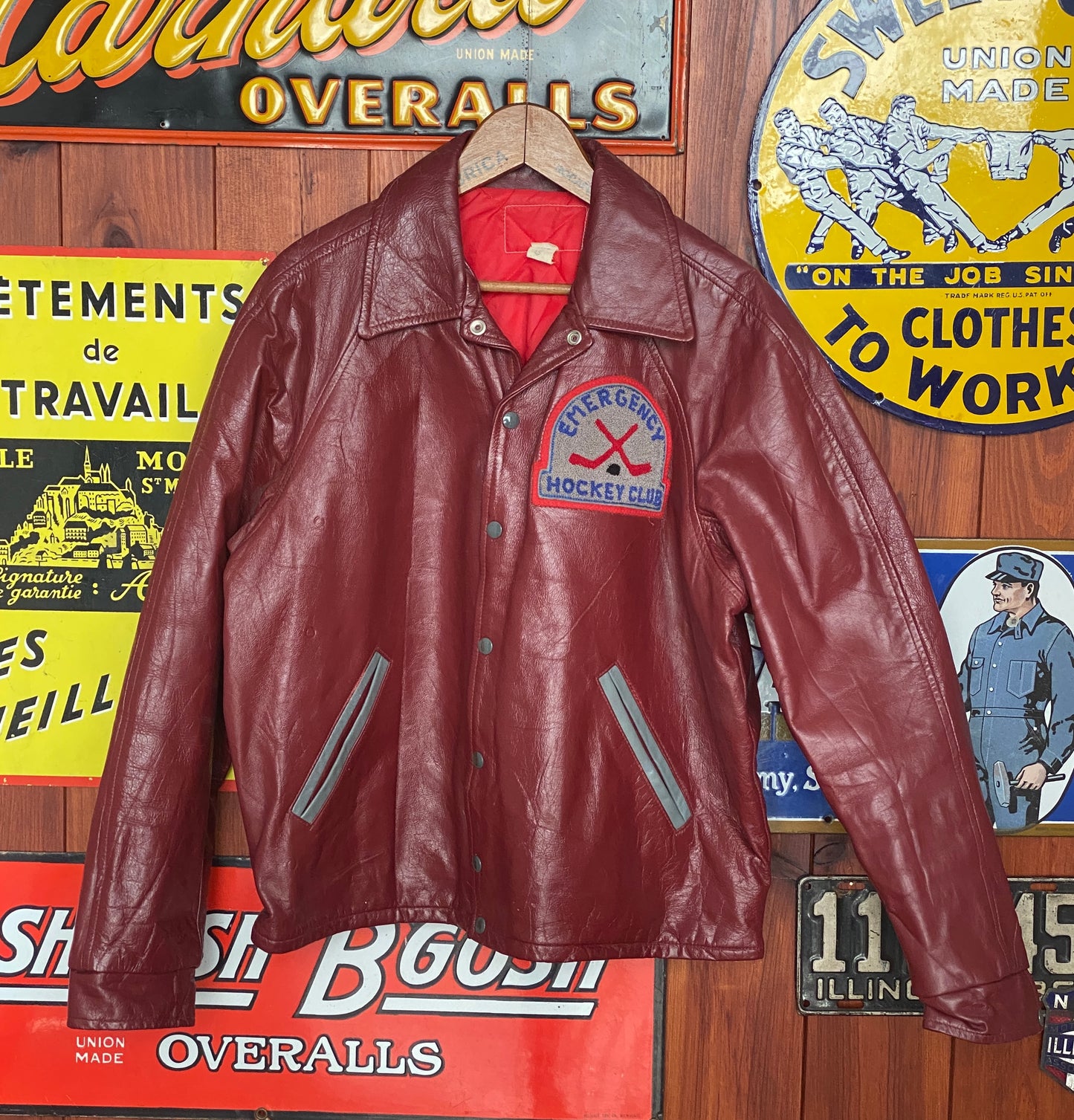 Vintage Canadian Leather Hockey Jacket