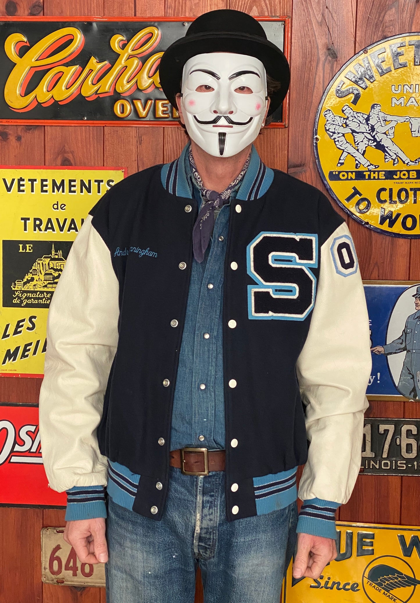 Size Med. Vintage varsity style jacket Made in Canada