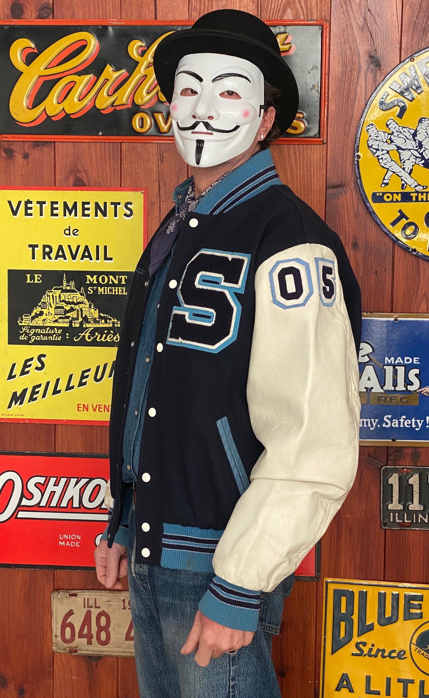 Size Med. Vintage varsity style jacket Made in Canada