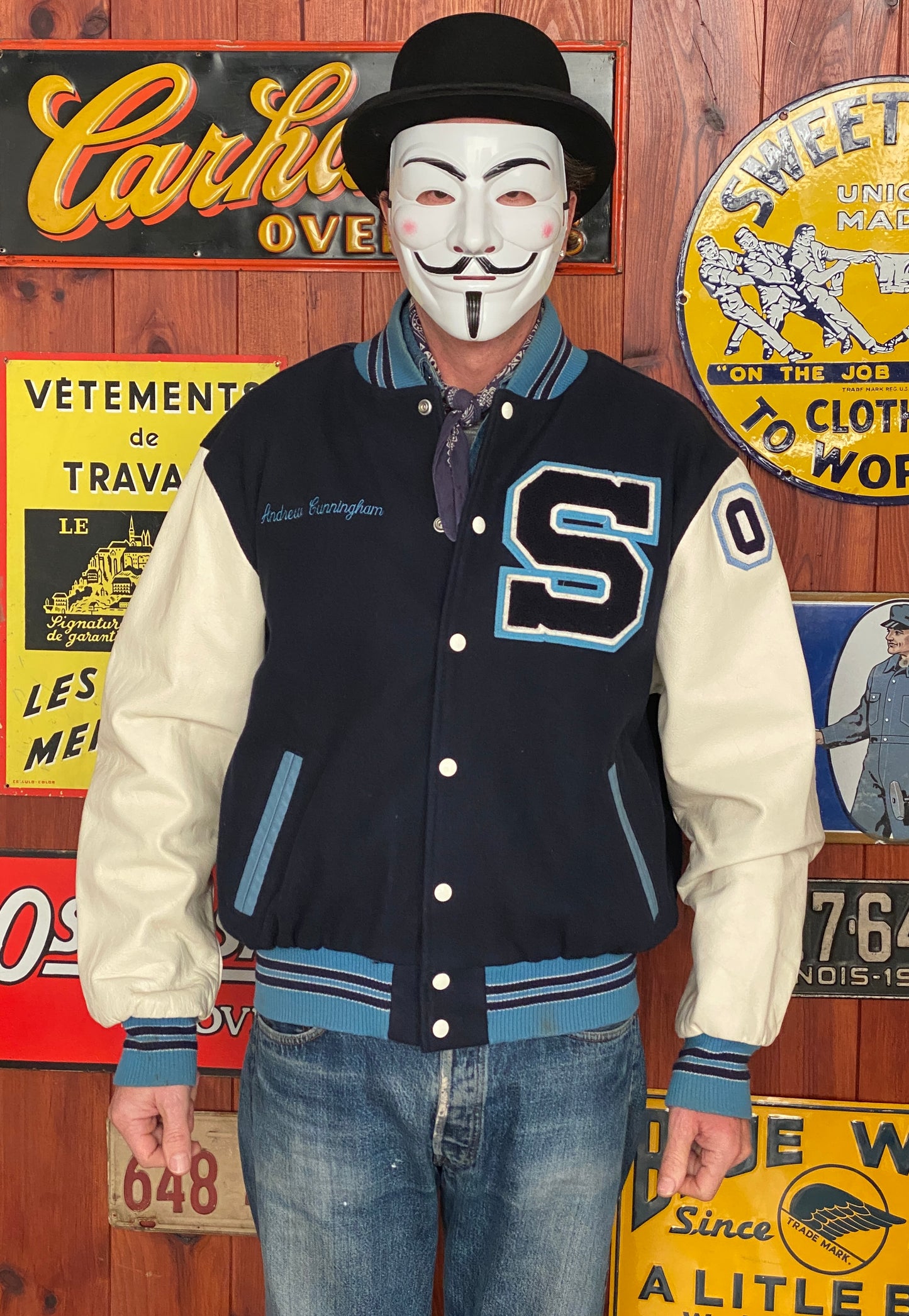 Size Med. Vintage varsity style jacket Made in Canada