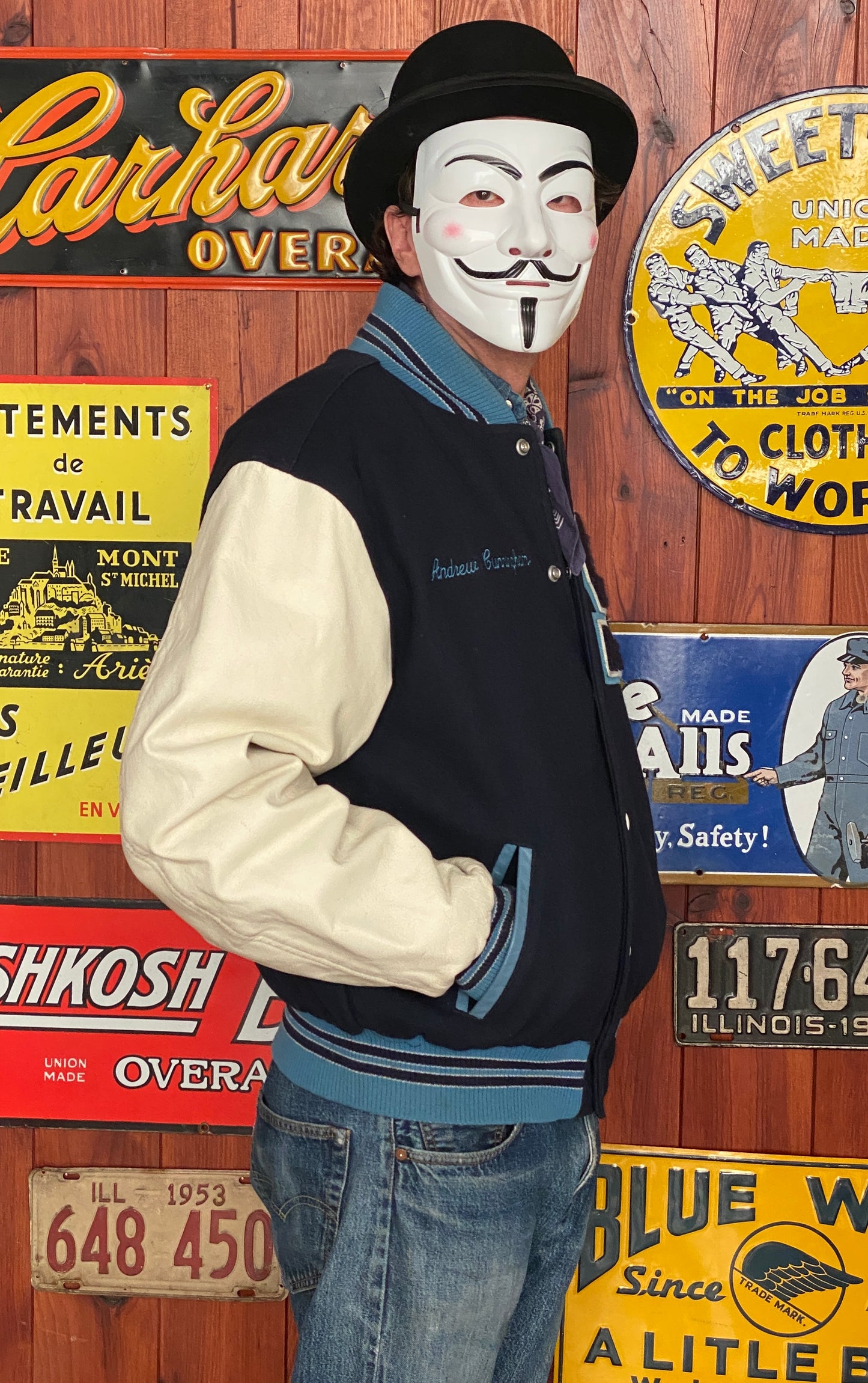 Size Med. Vintage varsity style jacket Made in Canada