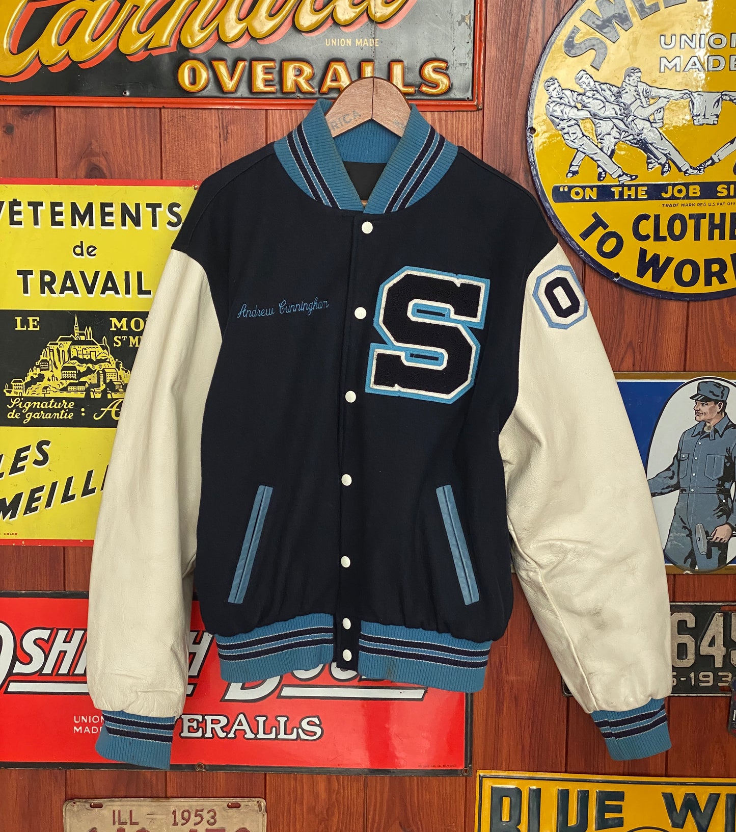 Size Med. Vintage varsity style jacket Made in Canada