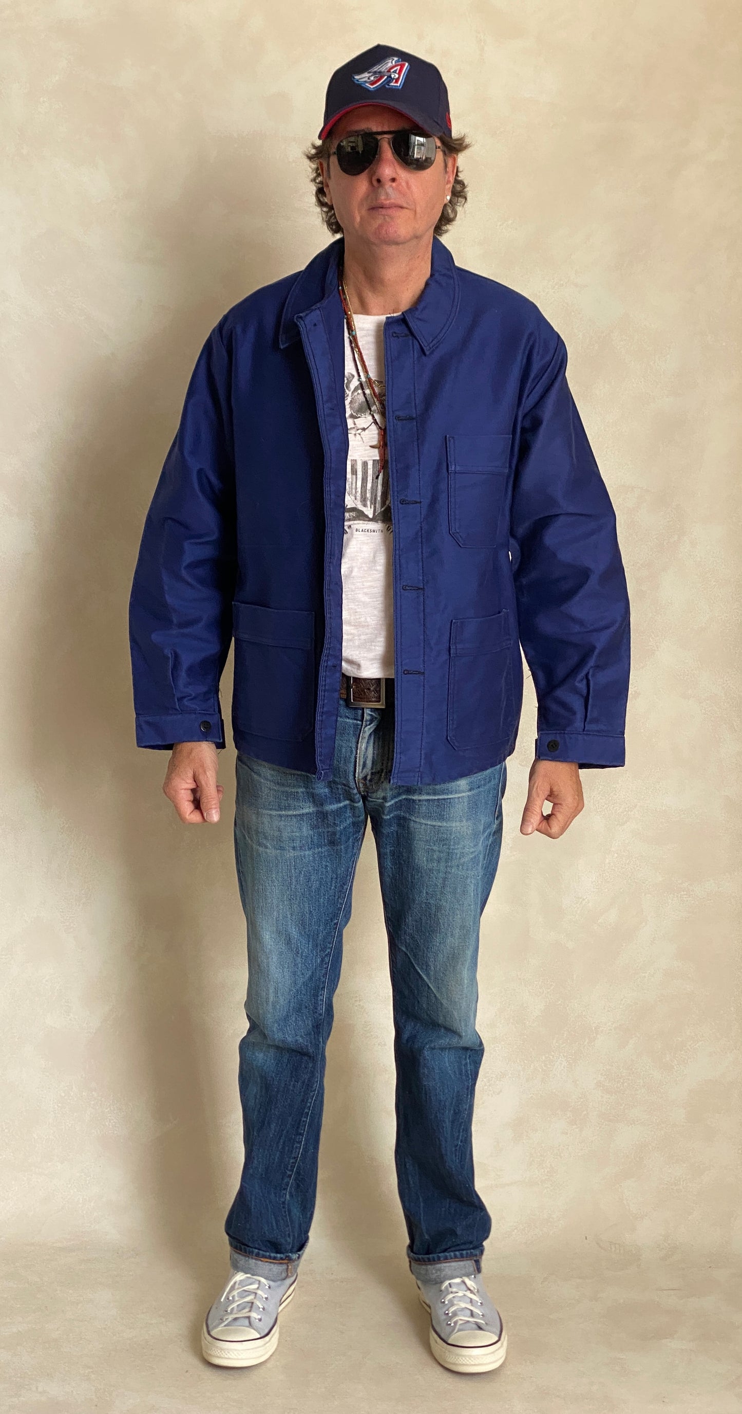 Size 50/52 EU. Vintage French Moleskin jacket. Made in France