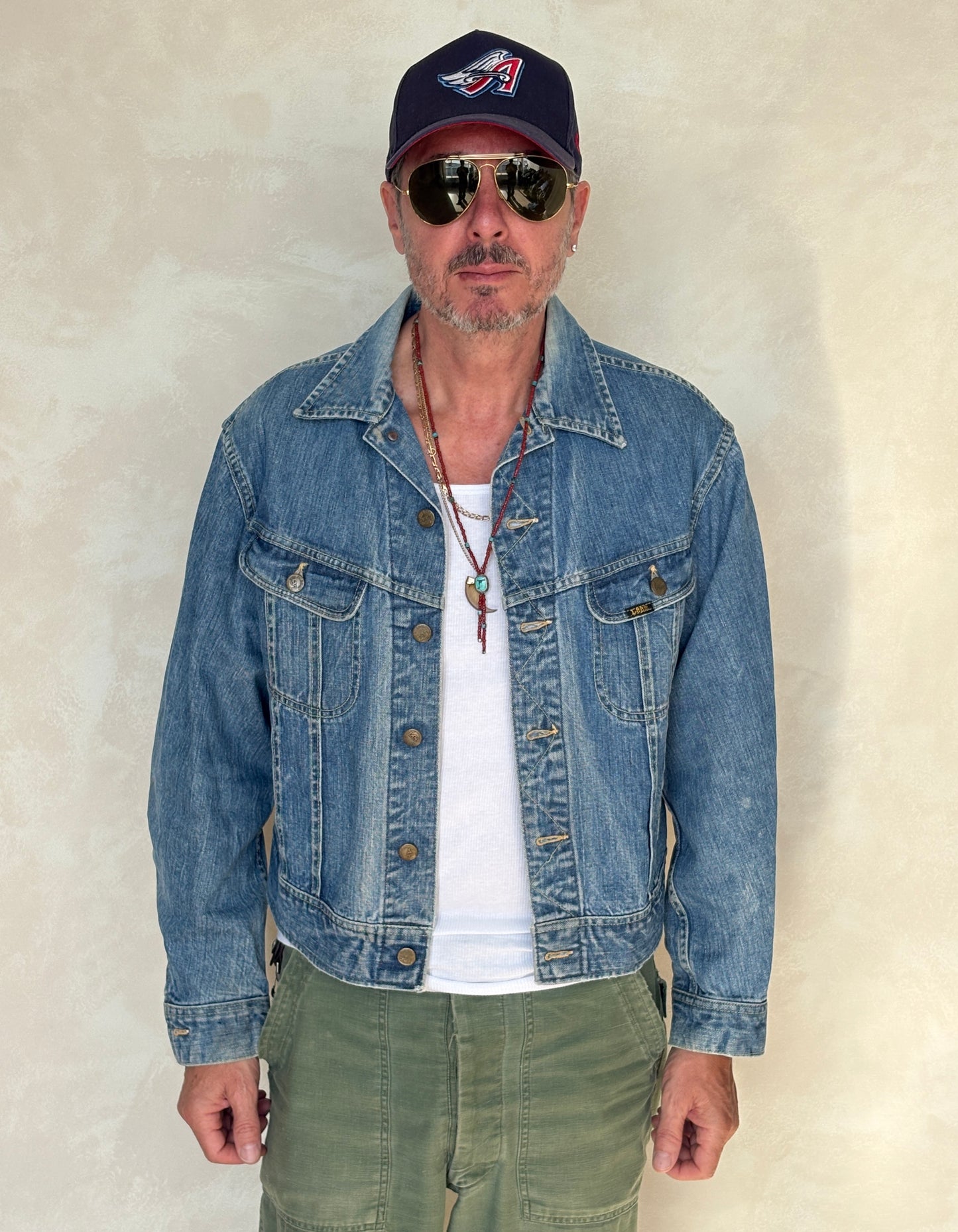 Size 46US / 56EU Vintage 70s Lee Union Made Denim Shirt – 2 Pockets – Made in USA