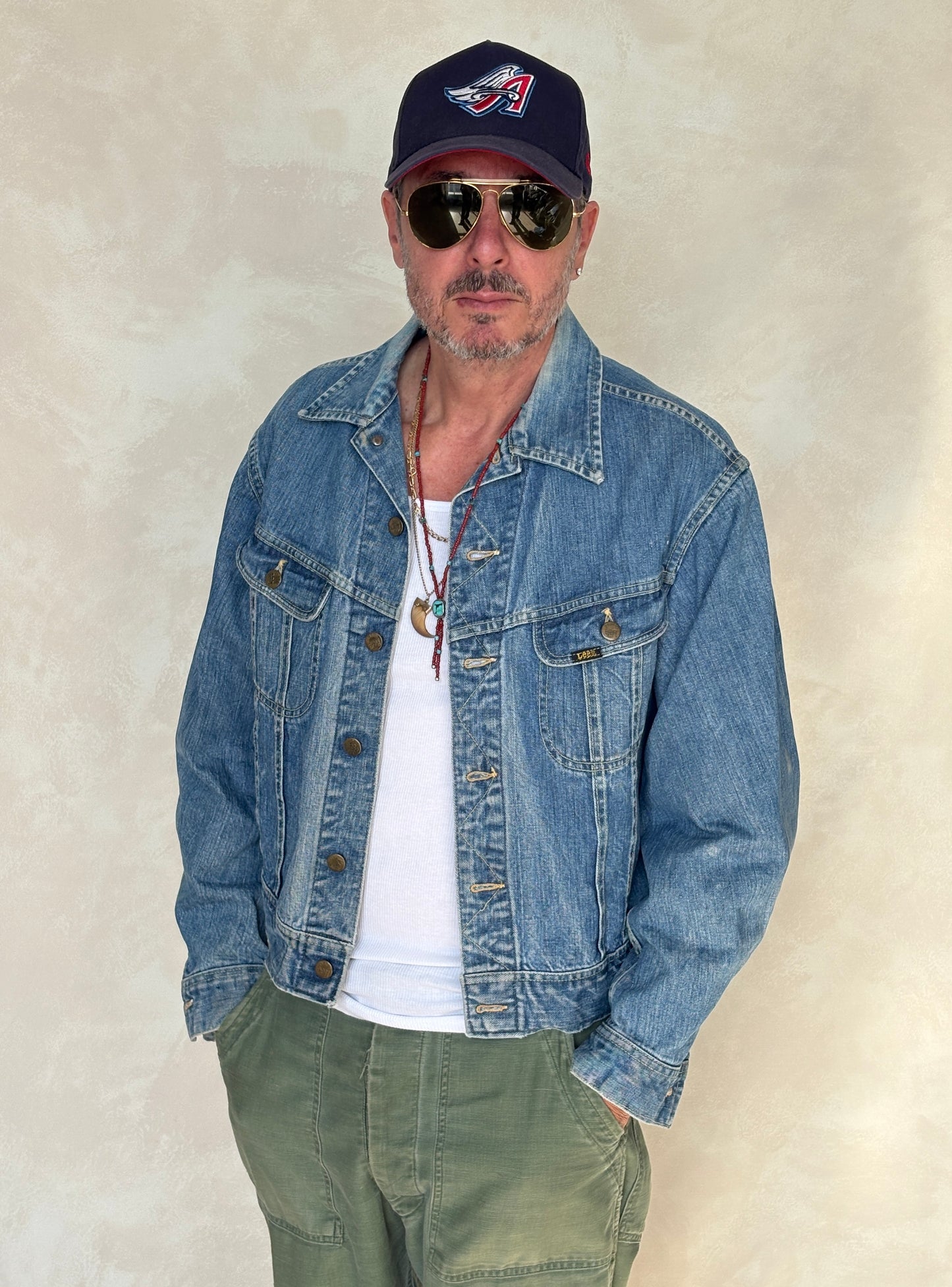 Size 46US / 56EU Vintage 70s Lee Union Made Denim Shirt – 2 Pockets – Made in USA