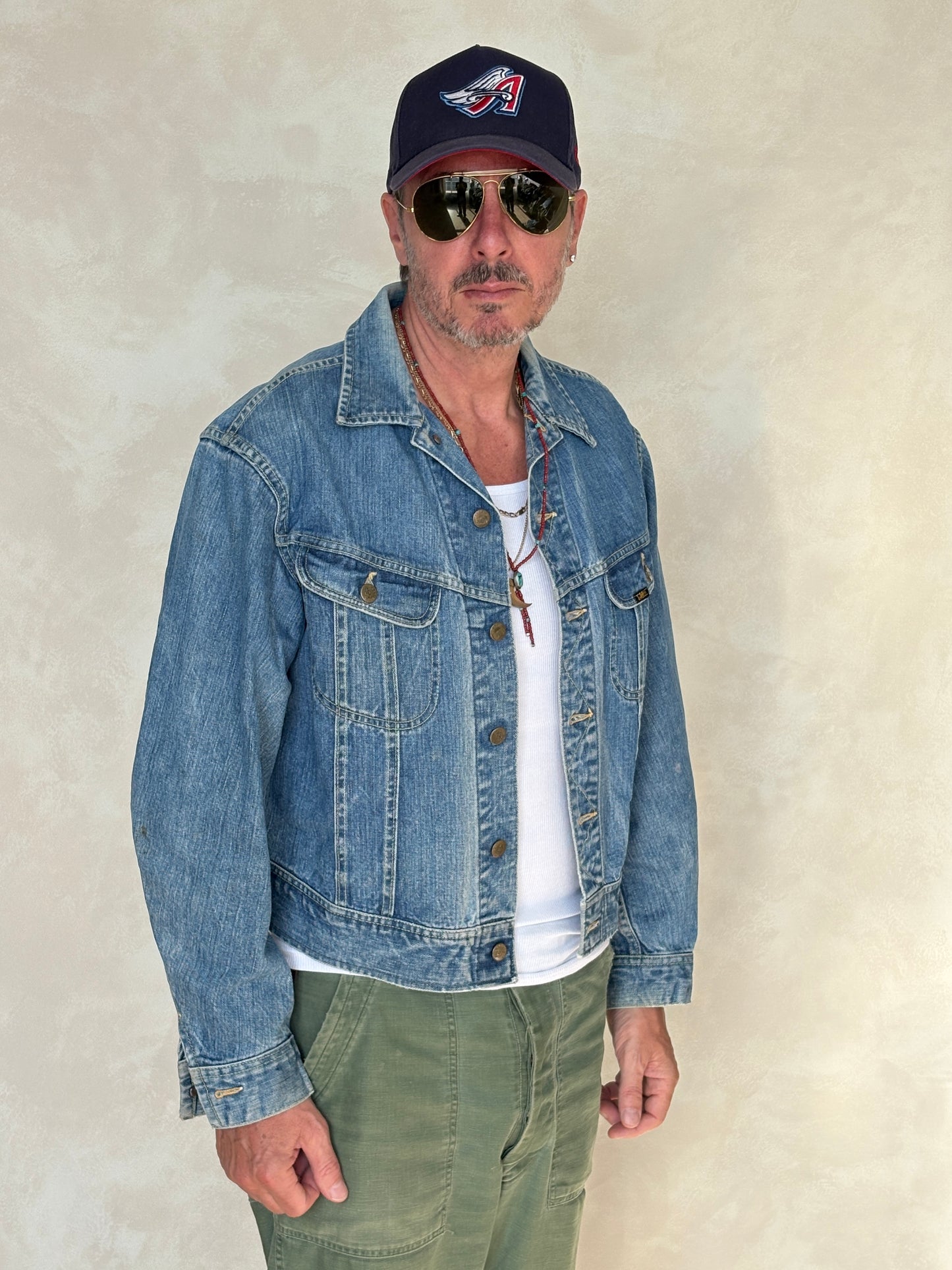 Size 46US / 56EU Vintage 70s Lee Union Made Denim Shirt – 2 Pockets – Made in USA