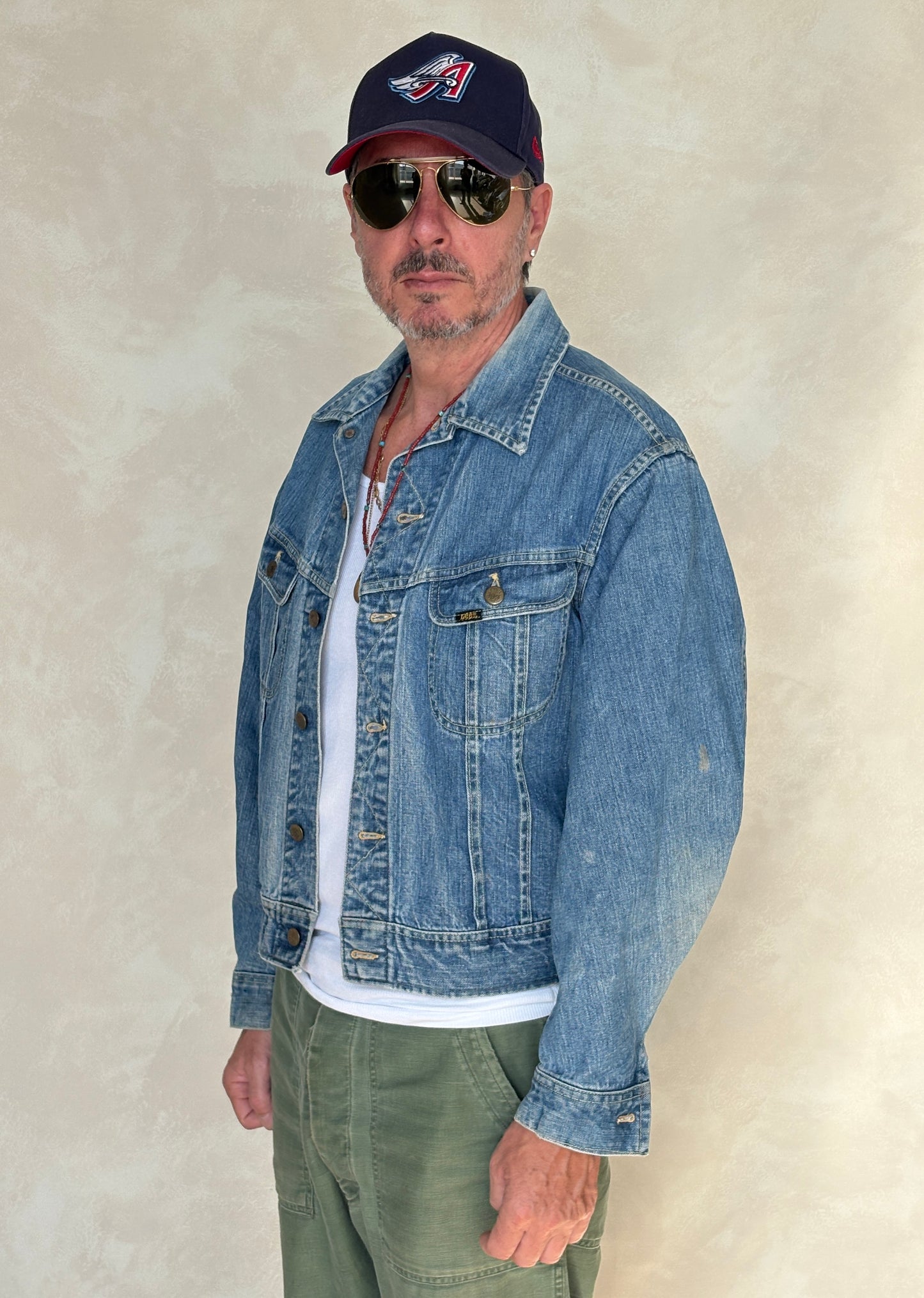 Size 46US / 56EU Vintage 70s Lee Union Made Denim Shirt – 2 Pockets – Made in USA