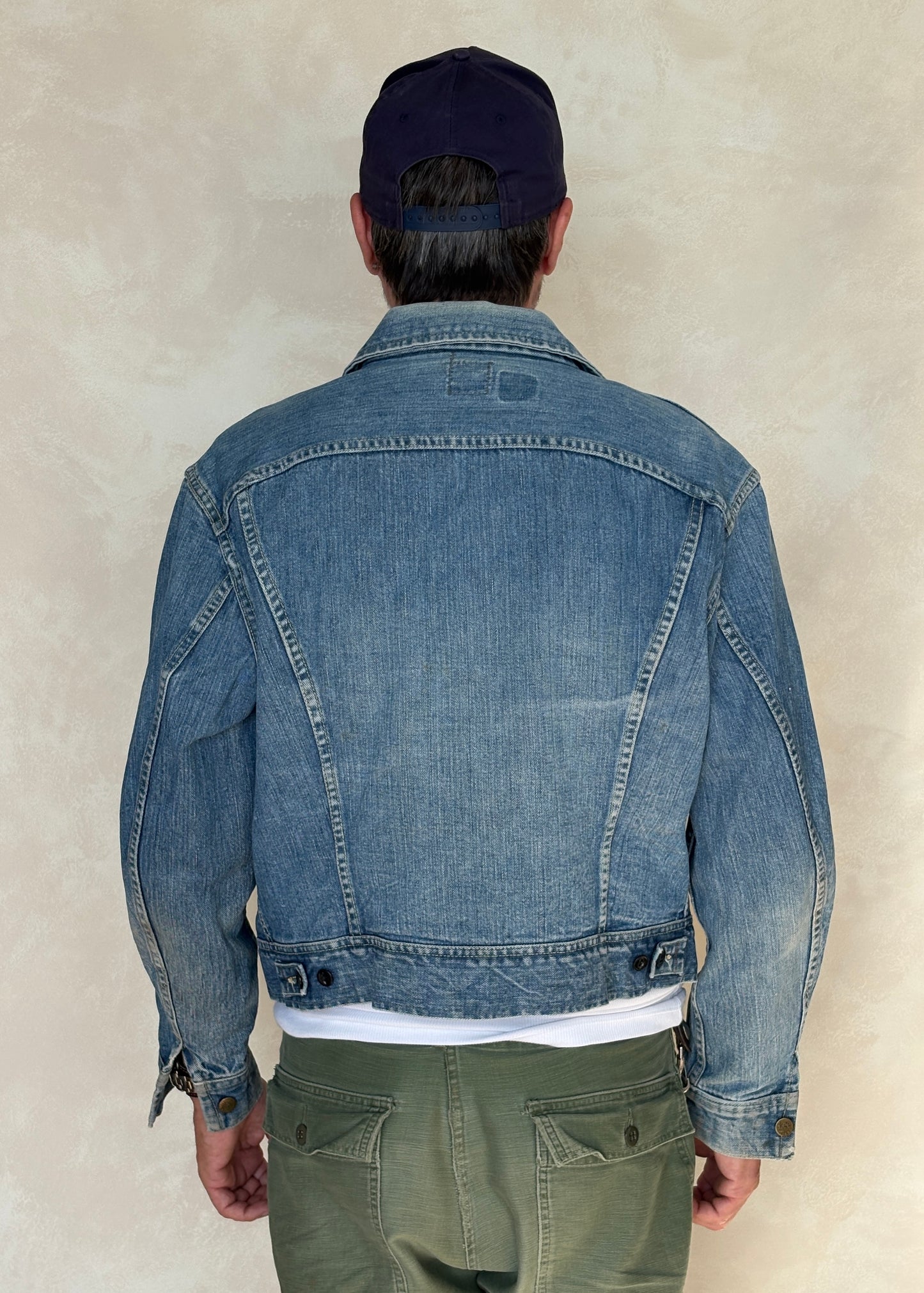 Size 46US / 56EU Vintage 70s Lee Union Made Denim Shirt – 2 Pockets – Made in USA