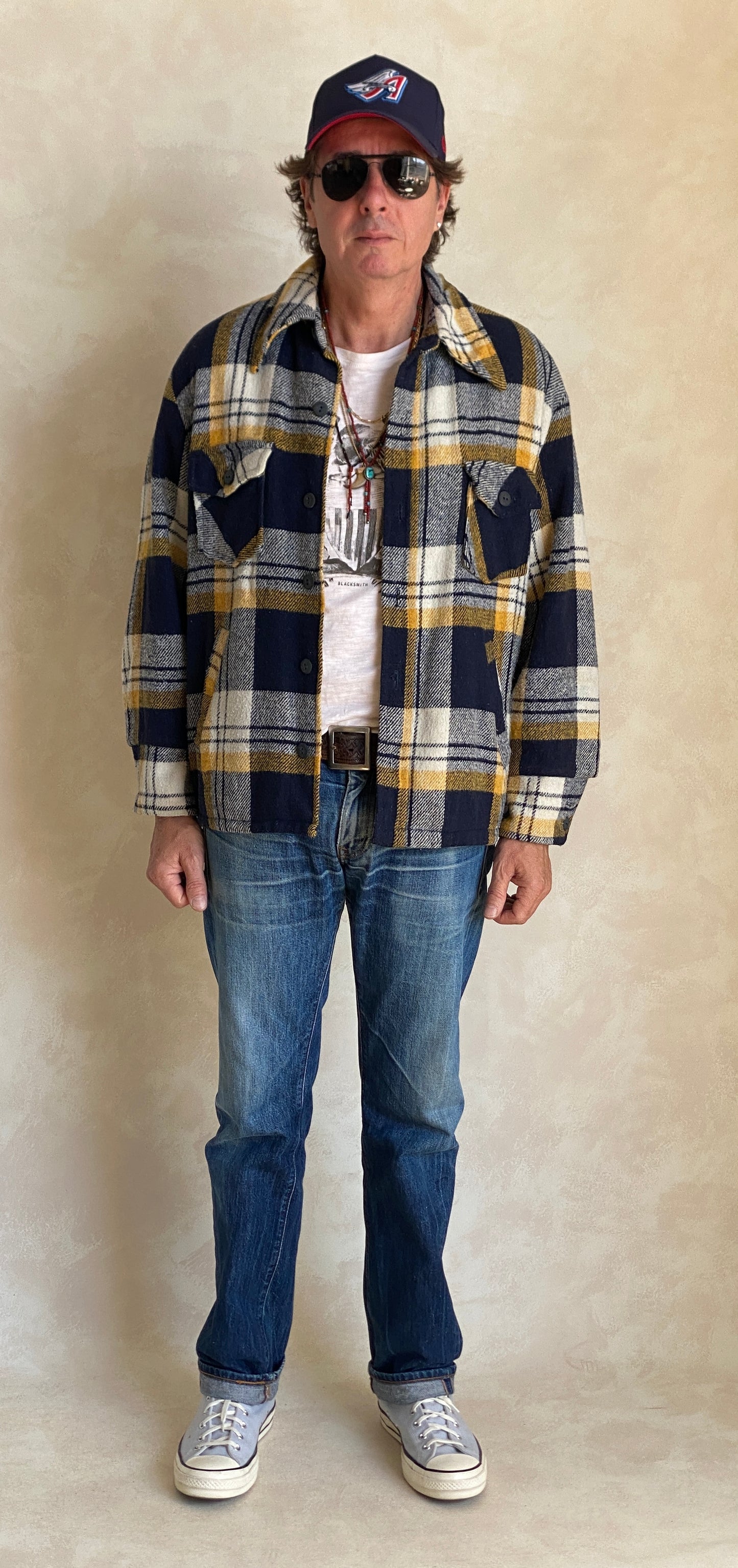Size 44US/54EU . Vintage plaid heavy shirt jacket by Sears mens store