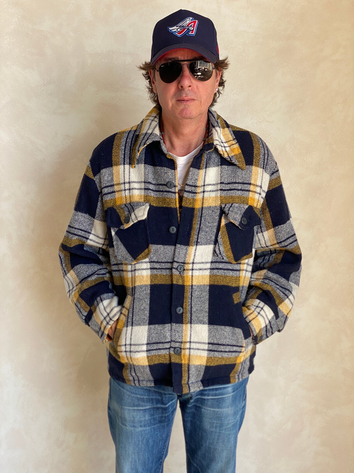 Size 44US/54EU . Vintage plaid heavy shirt jacket by Sears mens store