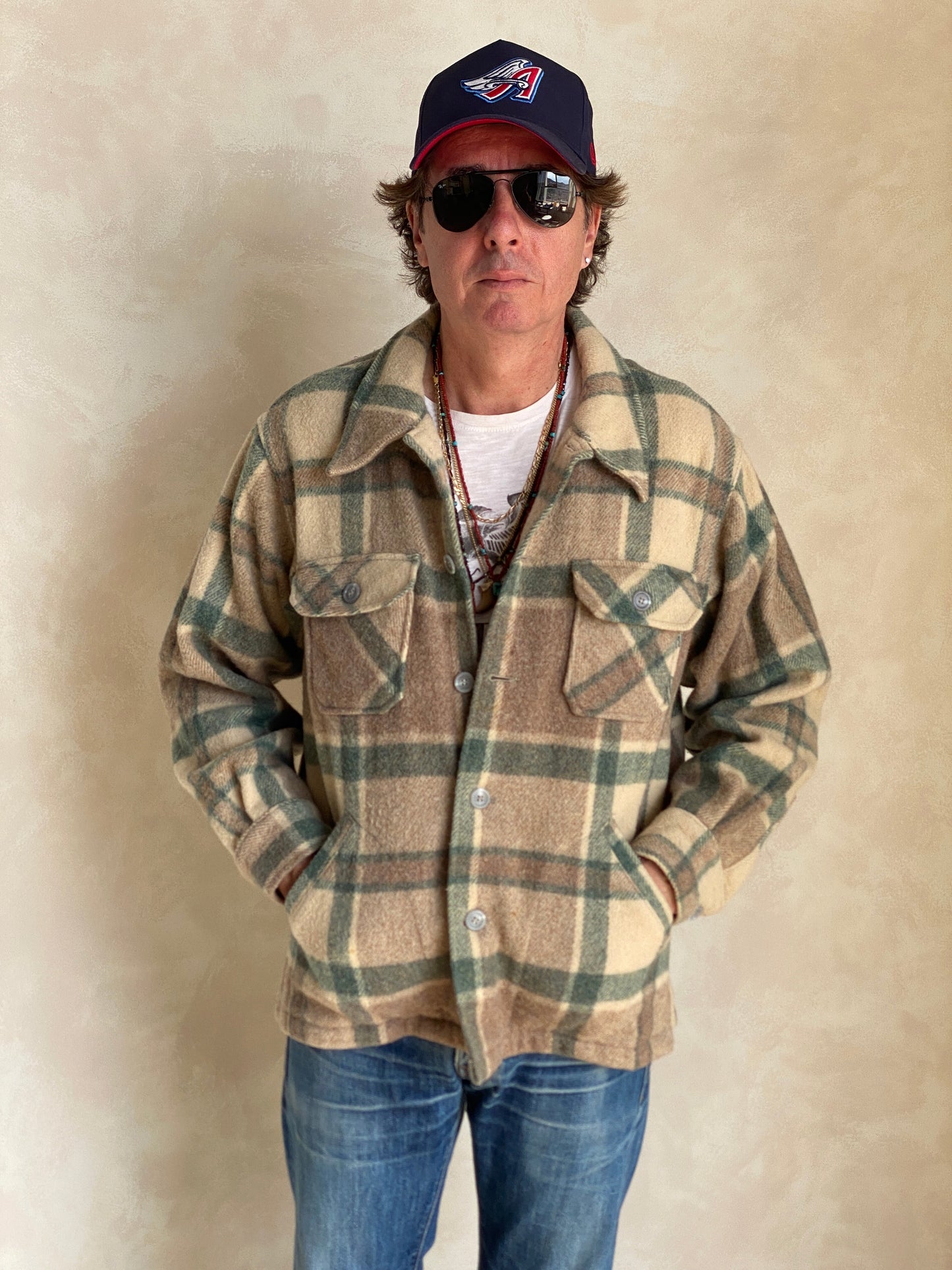 Large. Vintage wool plaid Woolrich shirt jacket - USA Vintage Bcn