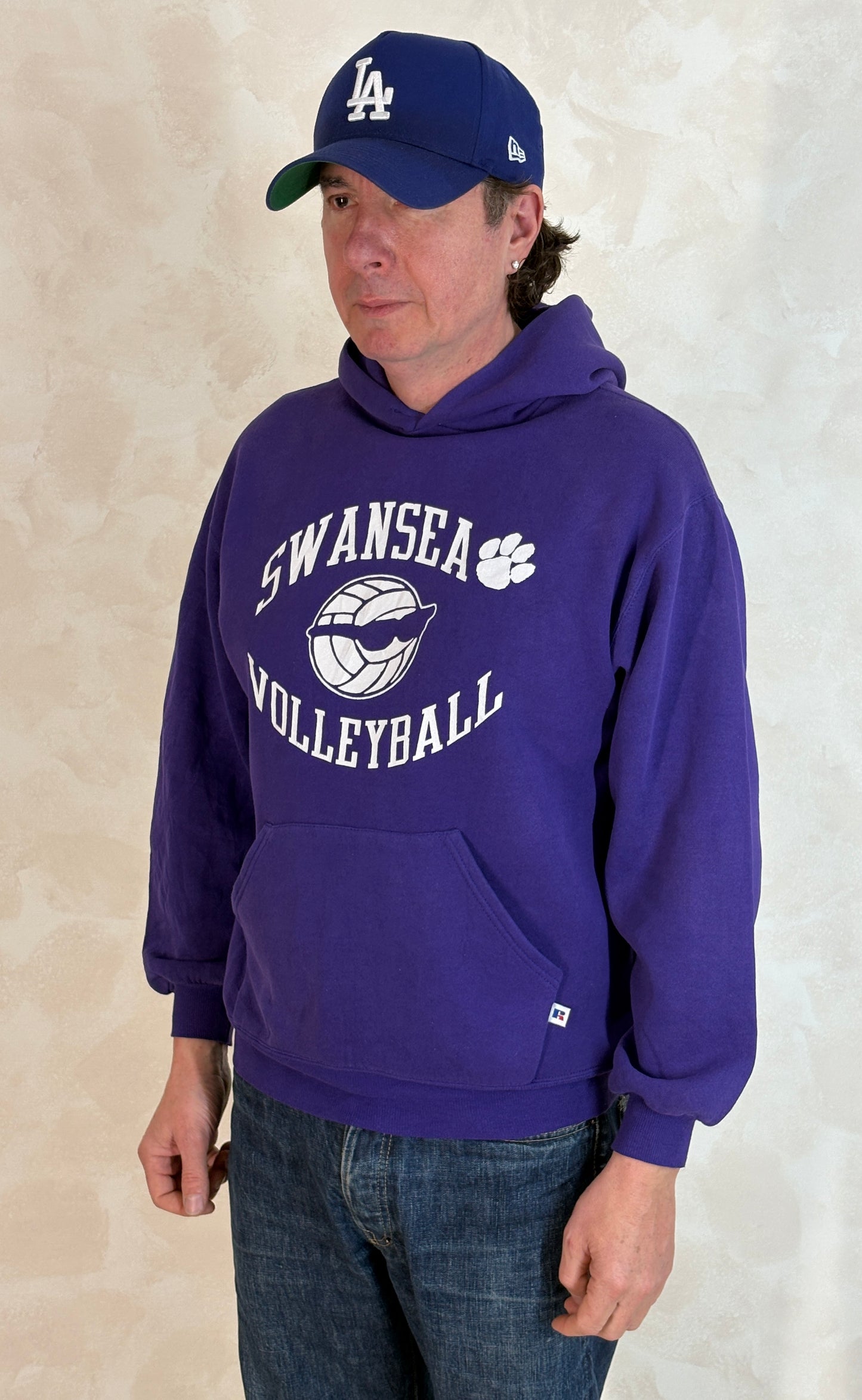 Size L Hooded Swansea Volleyball Made In USA