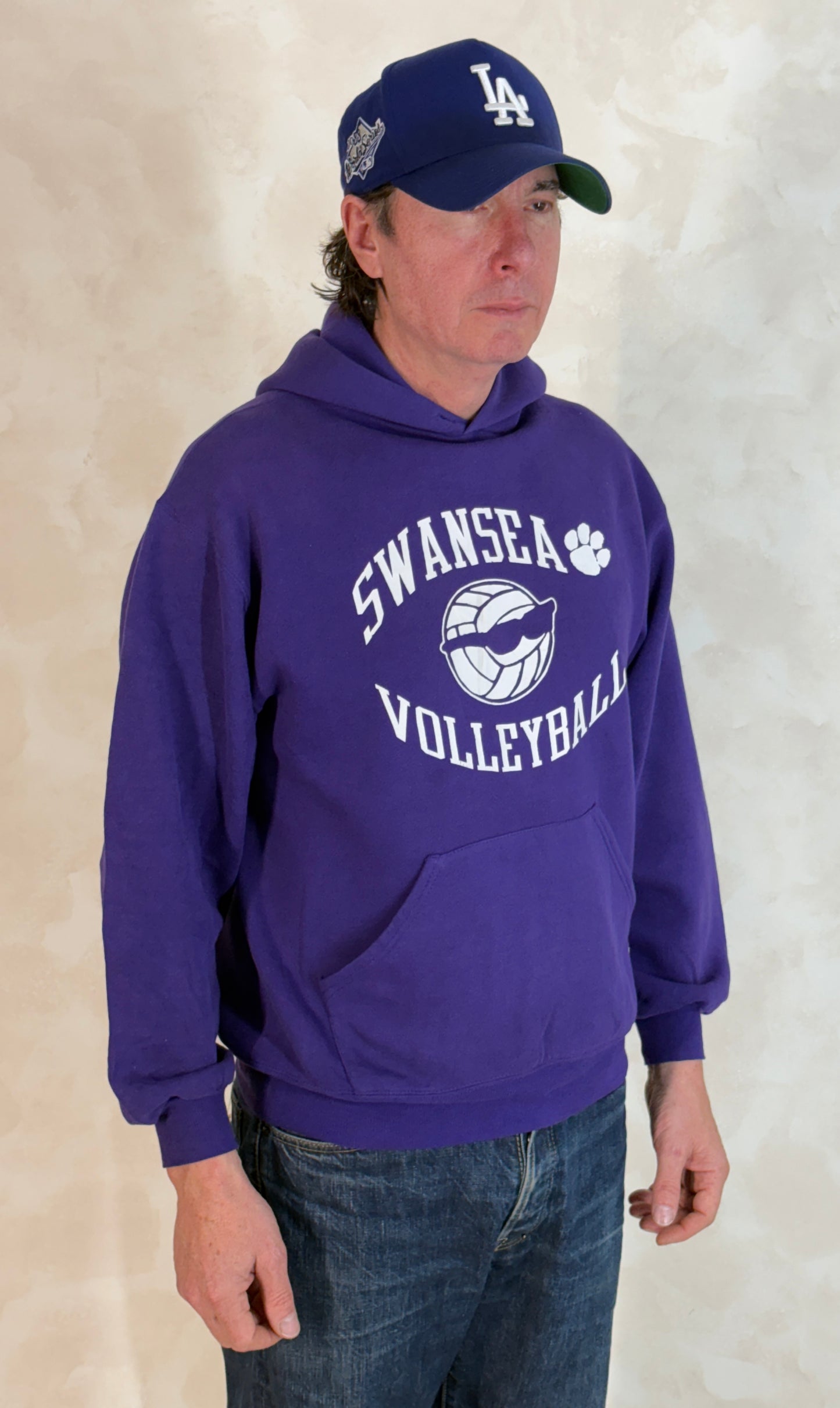 Size L Hooded Swansea Volleyball Made In USA