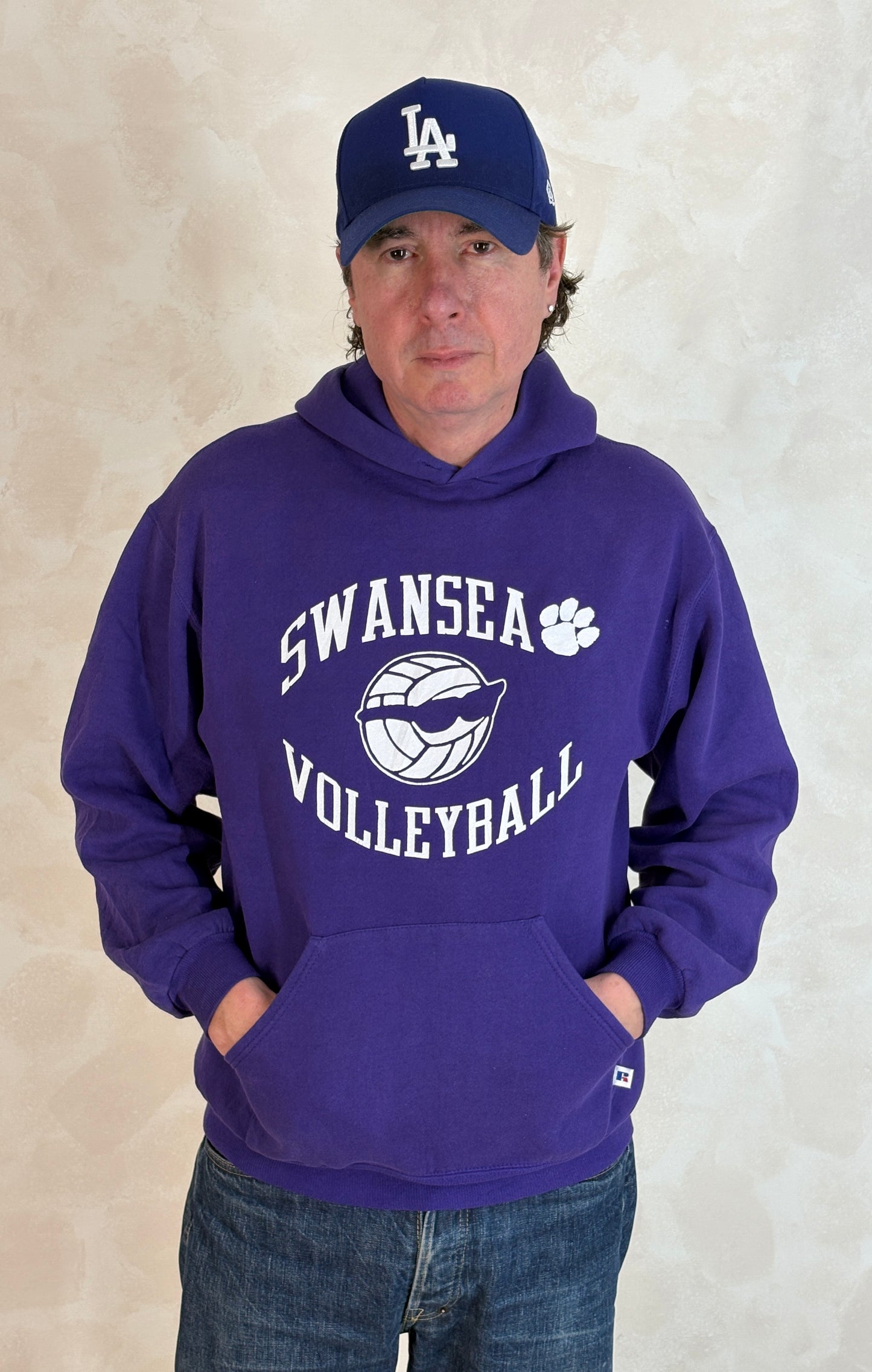 Size L Hooded Swansea Volleyball Made In USA