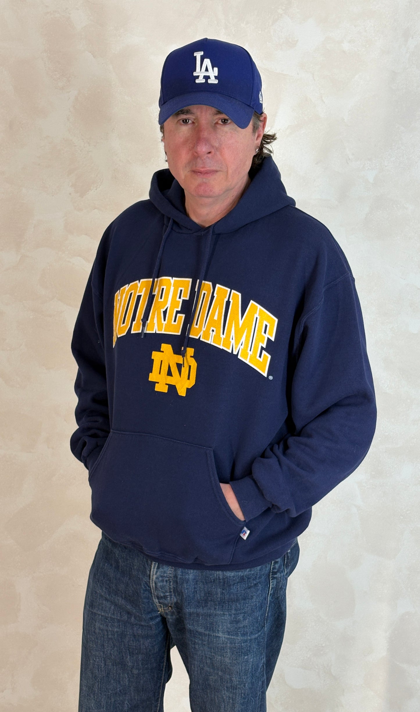 Size L Hooded Notre Dame Made By Russell