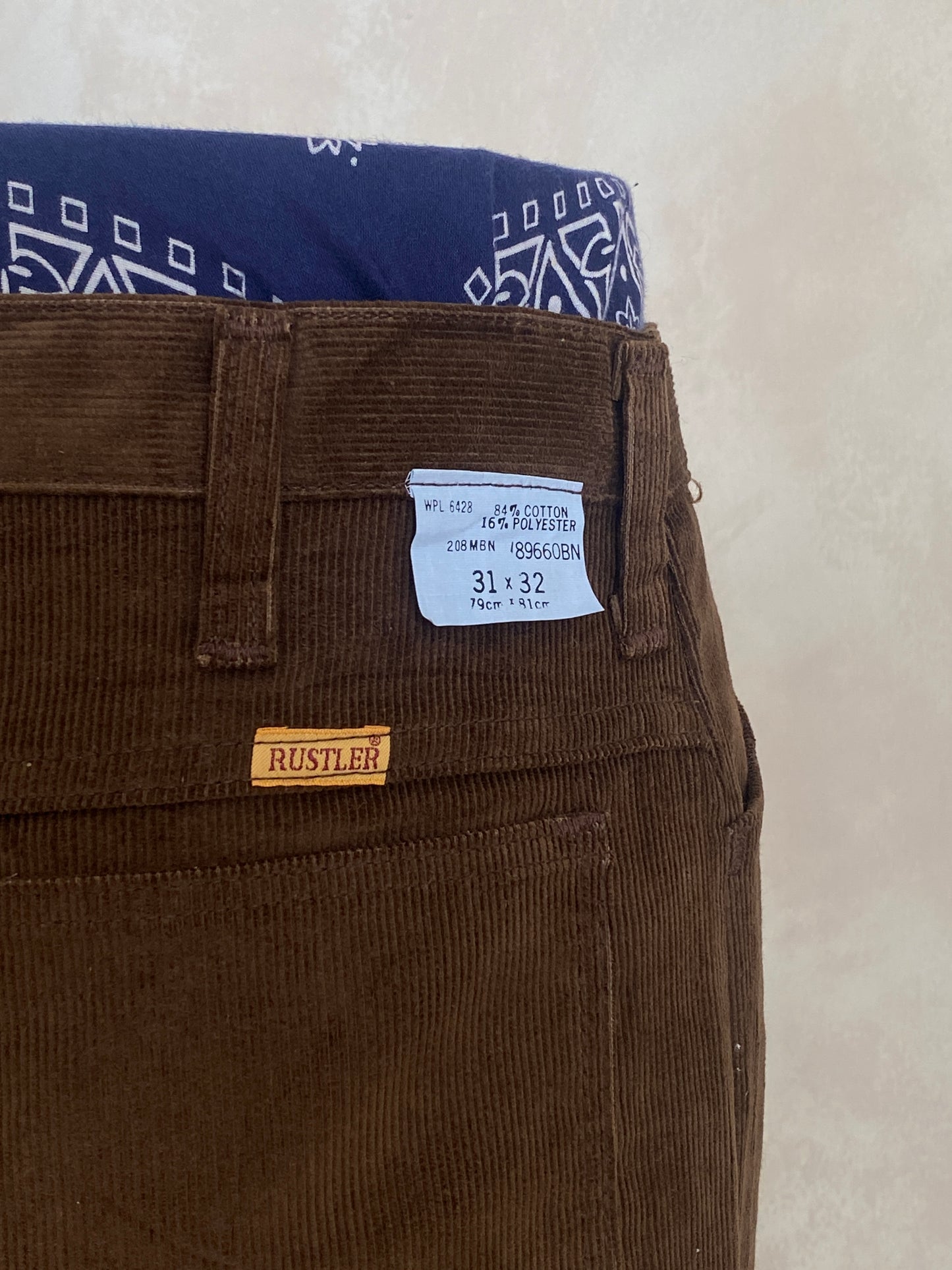31X32 Vintage New old stock Rustler corduroy pants Made in USA
