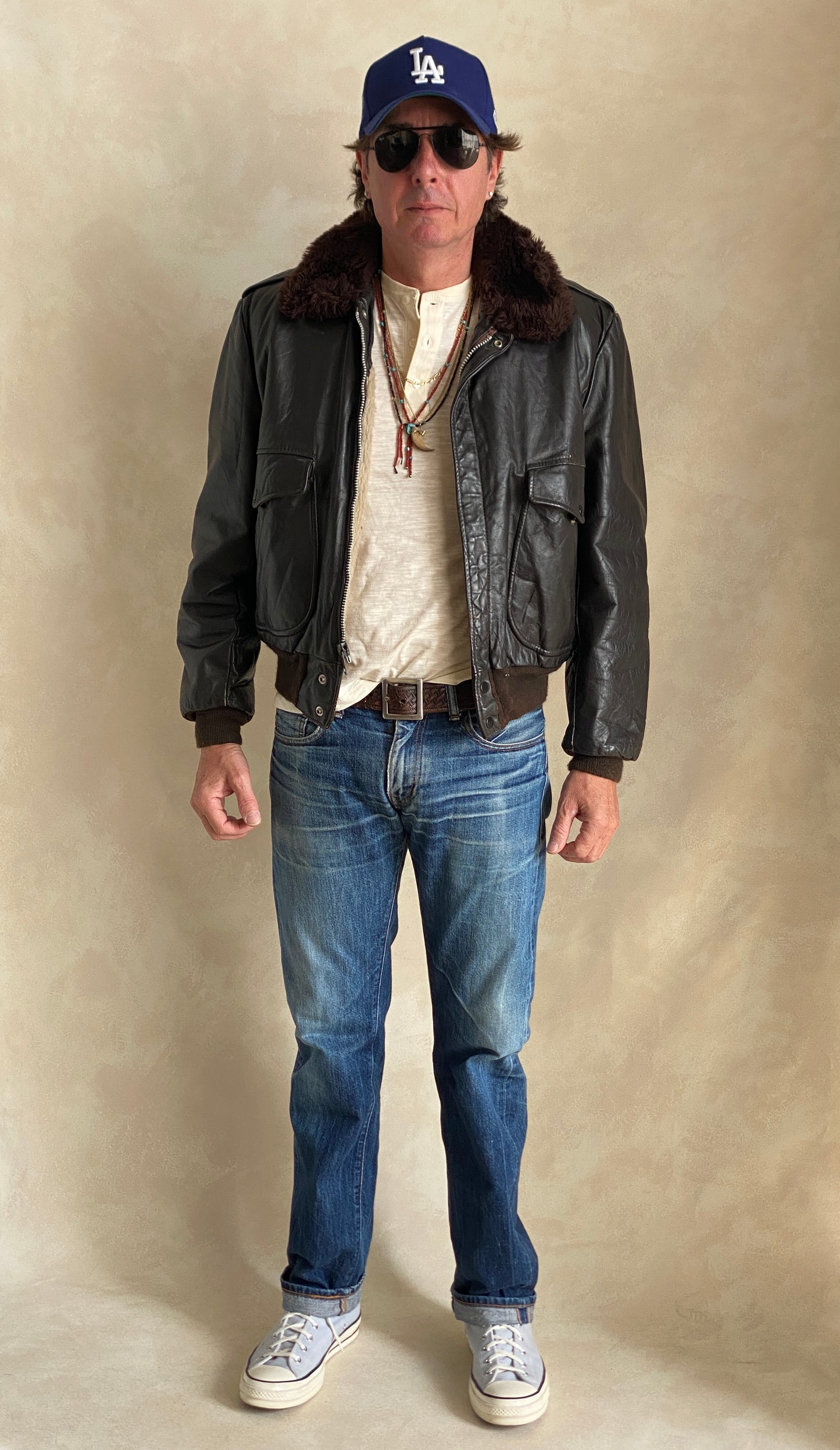 Vintage Cooper Leather Bomber Flight Jacket Aviator - Size 42 US Reg (52 EU), Made in USA