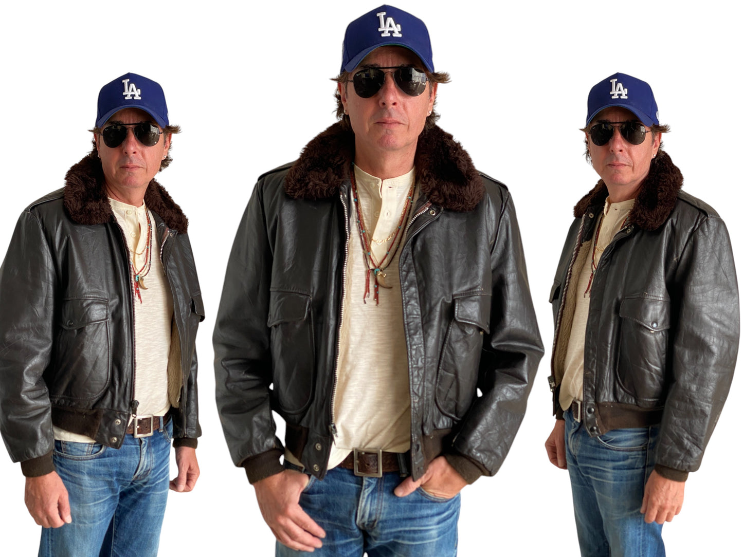Vintage Cooper Leather Bomber Flight Jacket Aviator - Size 42 US Reg (52 EU), Made in USA