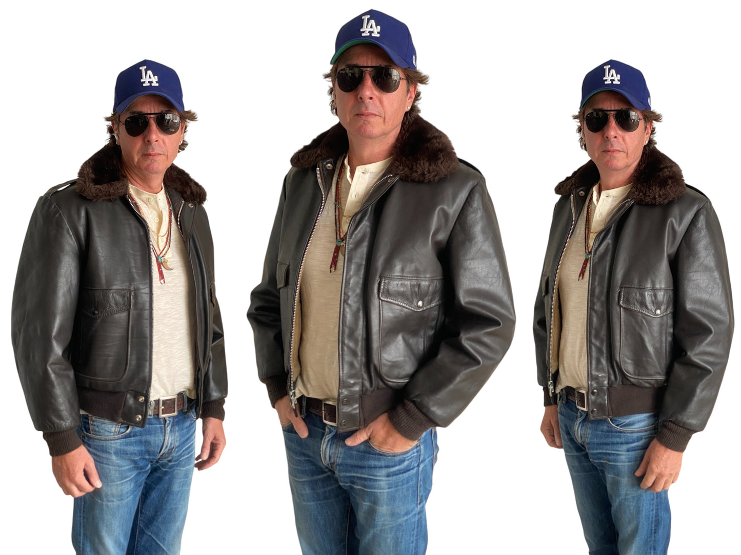 Size 40US (50EU) Vintage Leather Bomber Flight Jacket, Aviator G-1, Made in USA - Classic Aviation Collectible