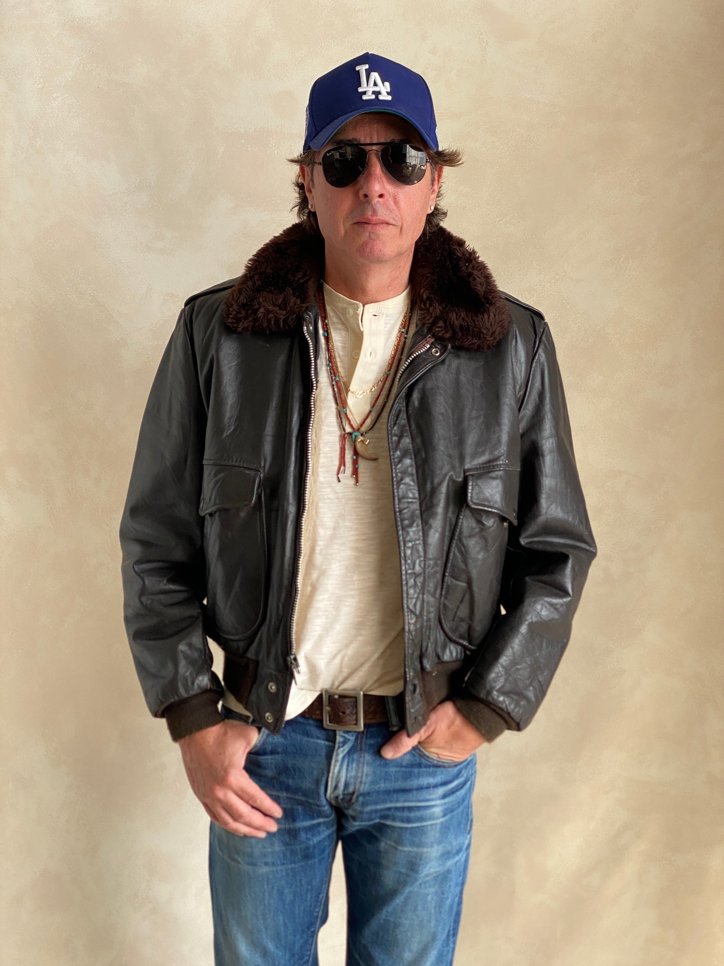 Vintage Cooper Leather Bomber Flight Jacket Aviator - Size 42 US Reg (52 EU), Made in USA