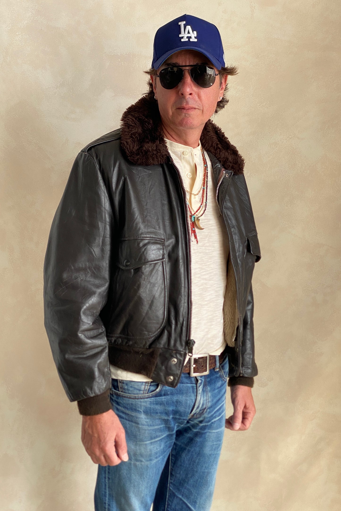 Vintage Cooper Leather Bomber Flight Jacket Aviator - Size 42 US Reg (52 EU), Made in USA