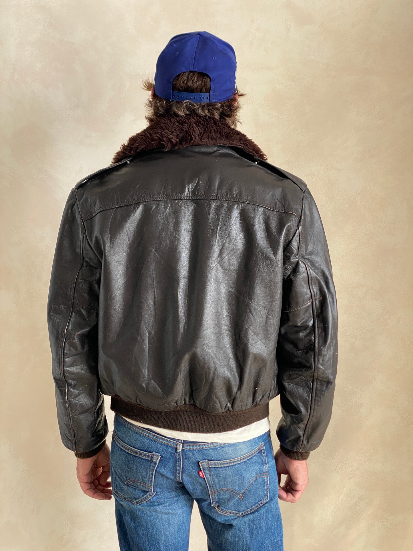 Vintage Cooper Leather Bomber Flight Jacket Aviator - Size 42 US Reg (52 EU), Made in USA