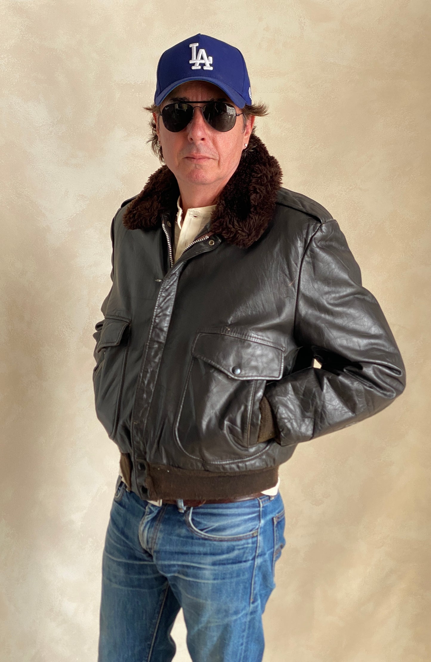 Vintage Cooper Leather Bomber Flight Jacket Aviator - Size 42 US Reg (52 EU), Made in USA