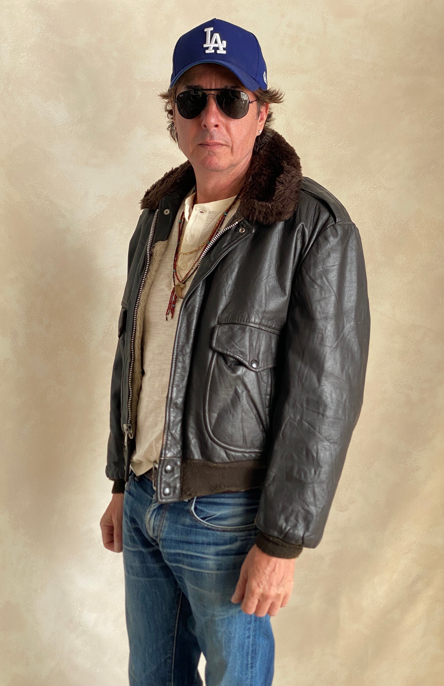 Vintage Leather Bomber Flight Jacket - Size 42US Reg (52EU) | Classic Aviator Style