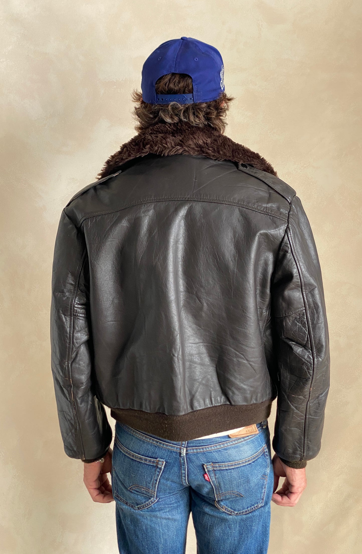 Vintage Leather Bomber Flight Jacket - Size 42US Reg (52EU) | Classic Aviator Style