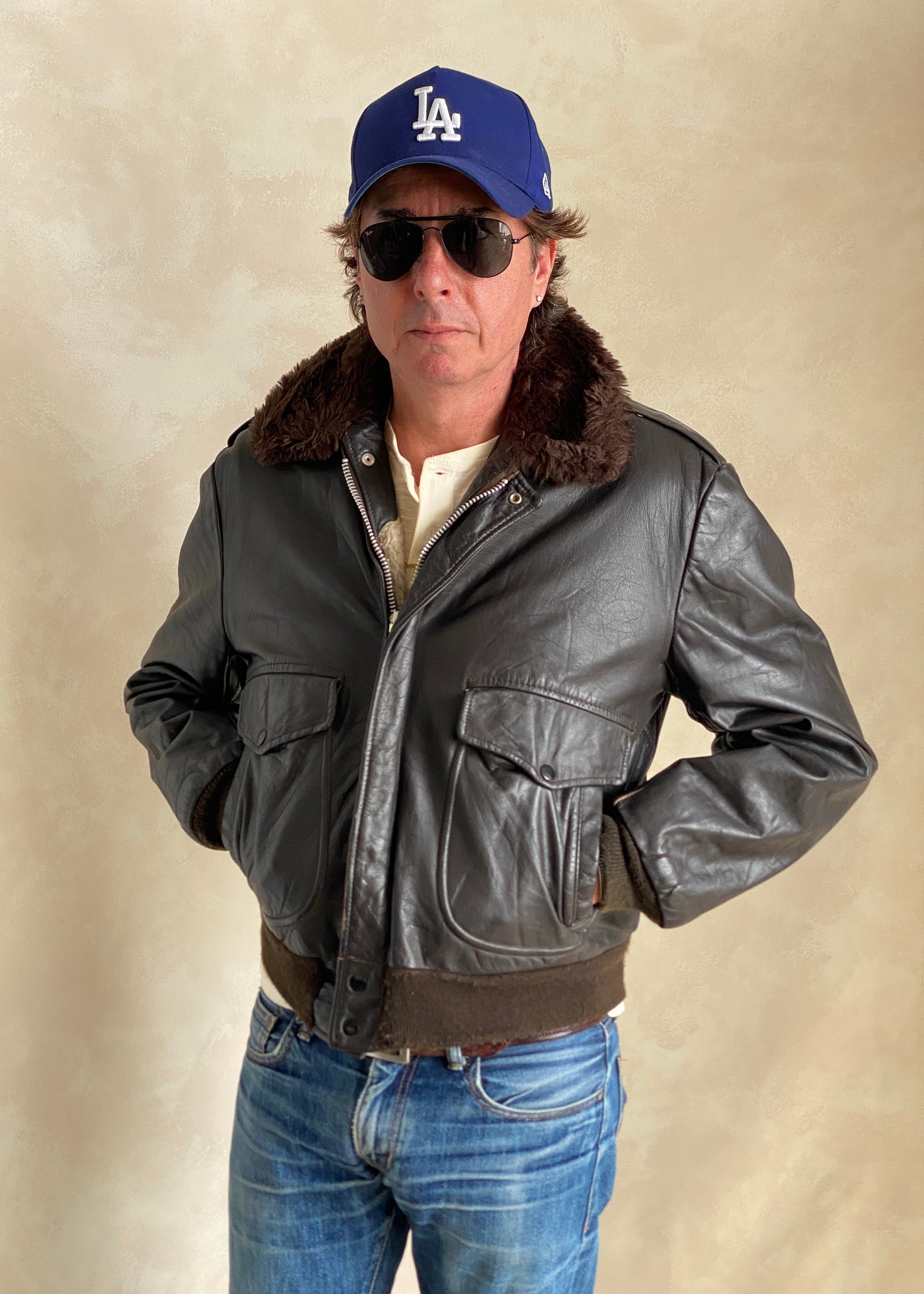 Vintage Leather Bomber Flight Jacket - Size 42US Reg (52EU) | Classic Aviator Style