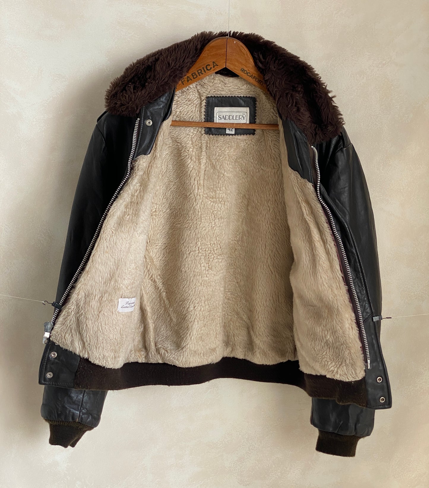Vintage Leather Bomber Flight Jacket - Size 42US Reg (52EU) | Classic Aviator Style