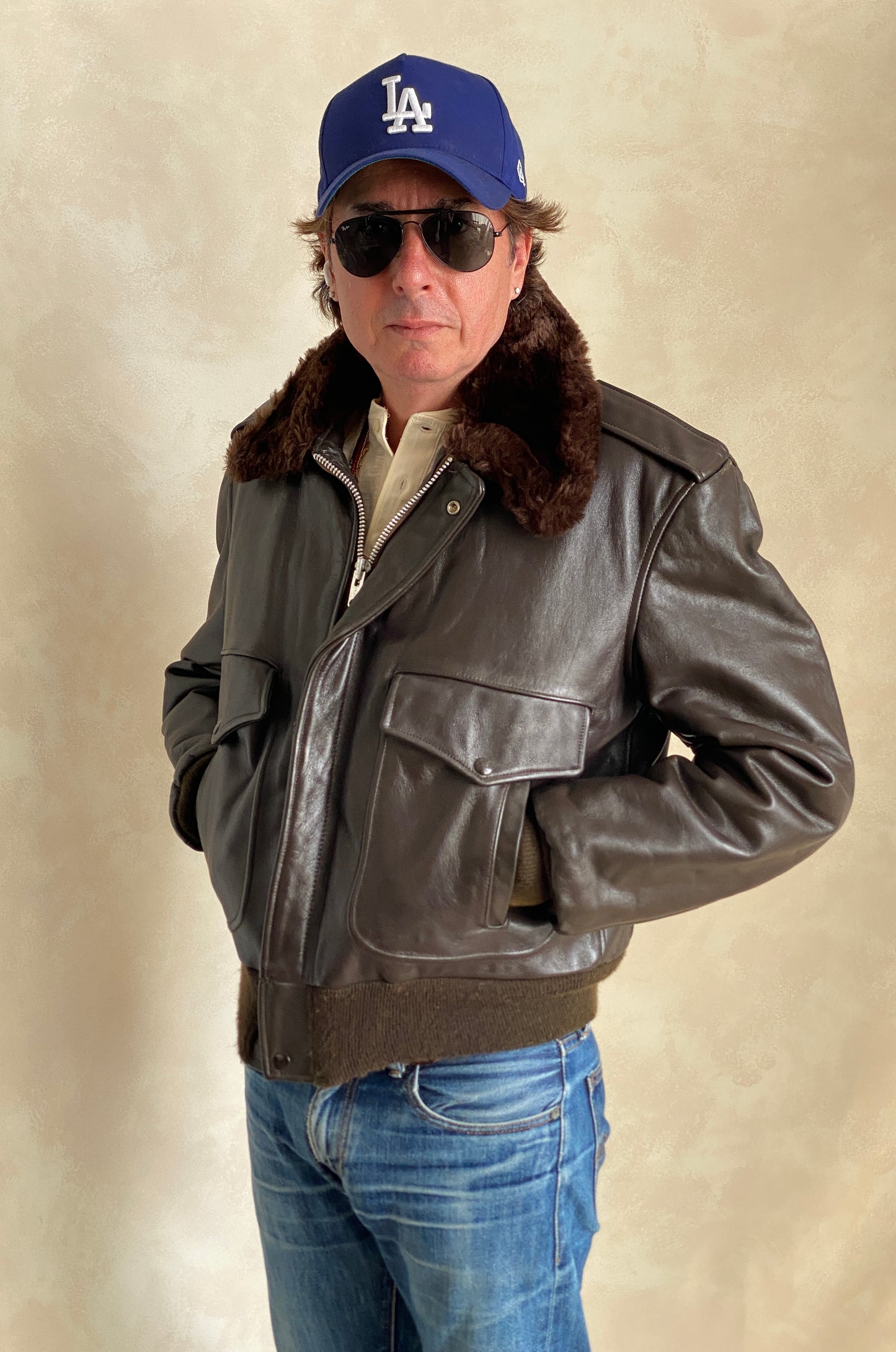 Golden Fleece Size 44 Vintage Leather Bomber Jacket - Made in USA