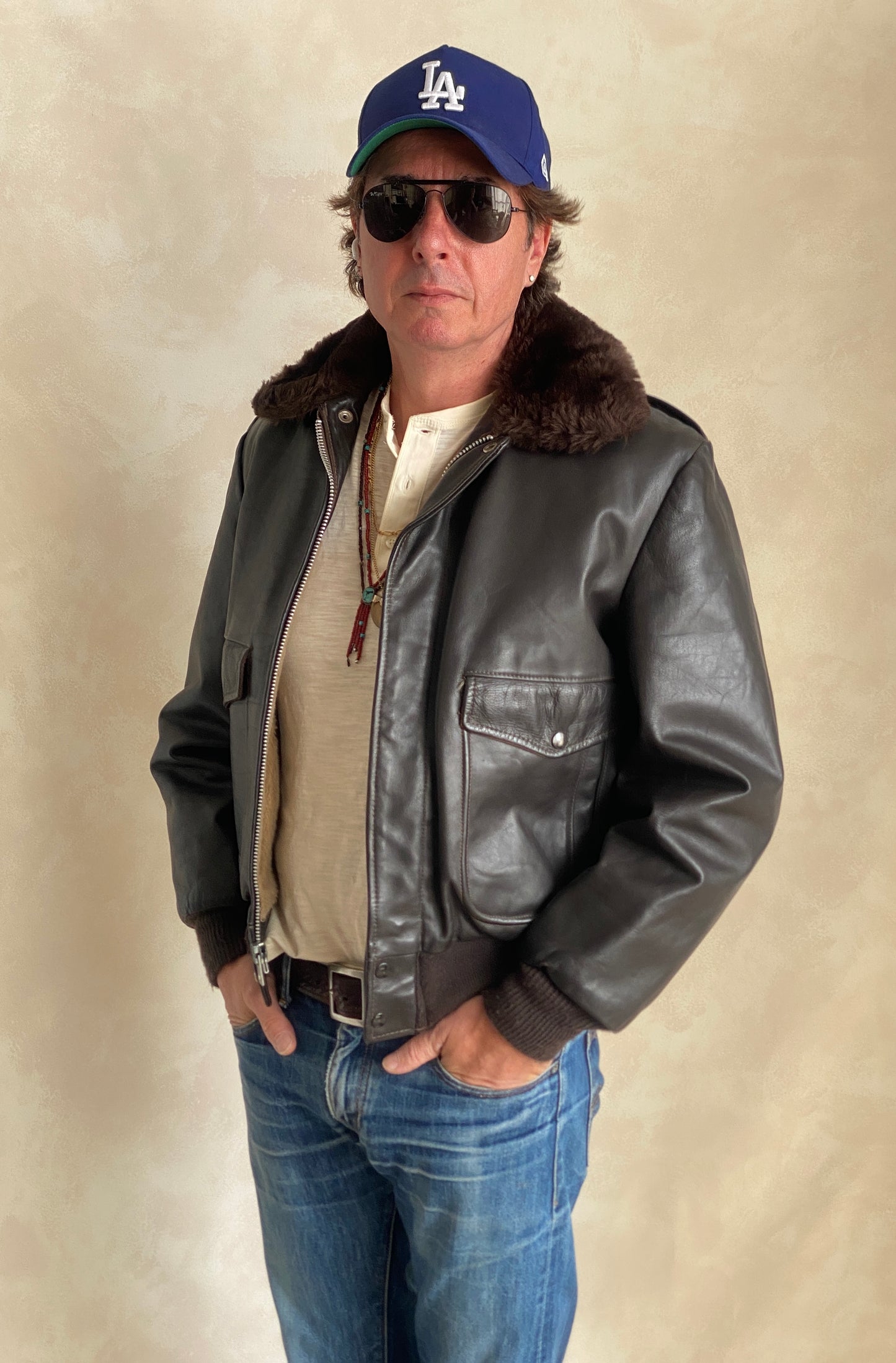 Size 40US (50EU) Vintage Leather Bomber Flight Jacket, Aviator G-1, Made in USA - Classic Aviation Collectible